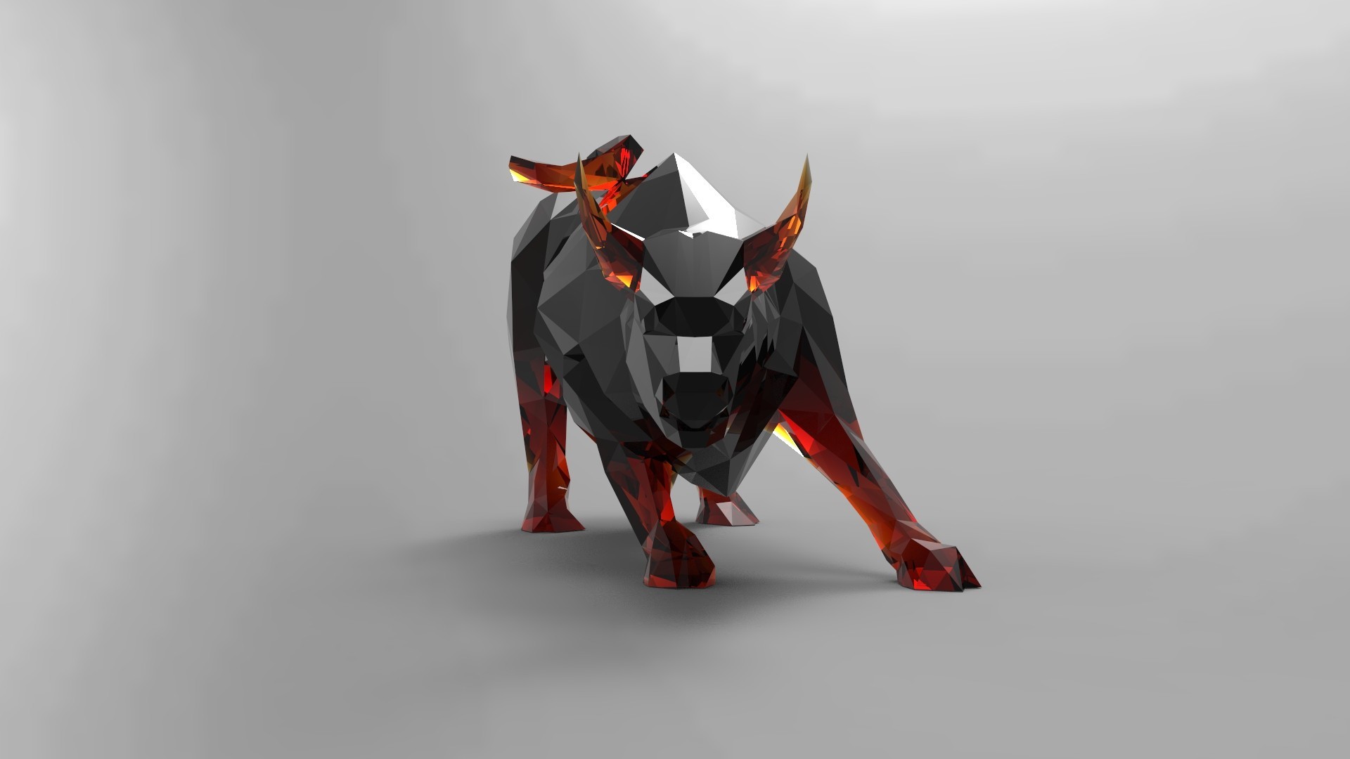1920x1080 The Wall Street Bull. The original model. The model is ready for 3D  printing. Low poly. High quality low poly 3D model of Bear.