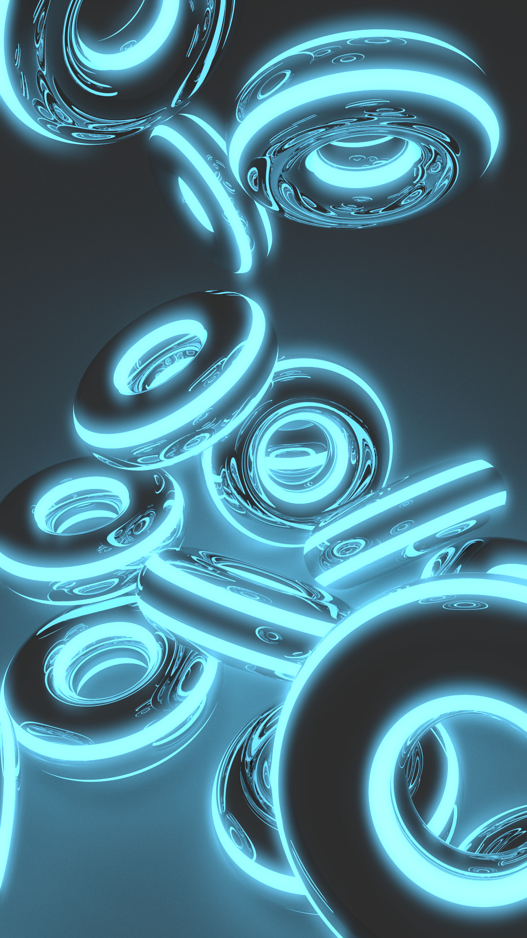 1080x1920 HTC Droid DNA Wallpaper: Blue neon donuts Mobile Android Wallpapers