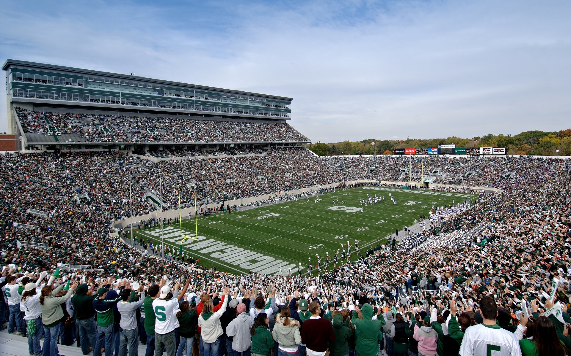 1920x1200 COST: ........... $160,000 ($2.19 Mil. today) CAPACITY .... 75,005. RECORD  ....... 80,401 (1990 vs Notre Dame) OWNER ........ Michigan State University