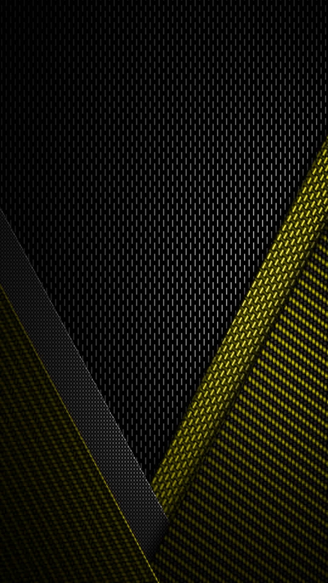 1080x1920 Plain Decoration Black And Yellow Wallpaper Textured Abstract Geometric