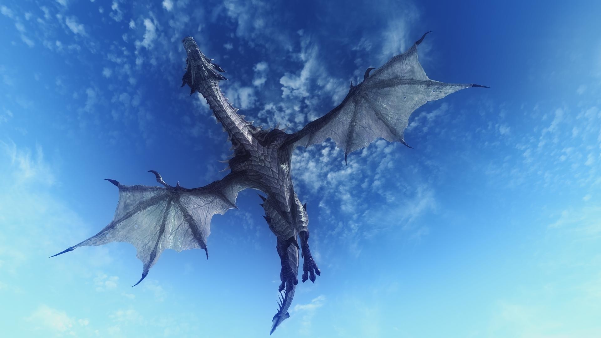 1920x1080  Wallpaper dragon, sky, flying, 3d