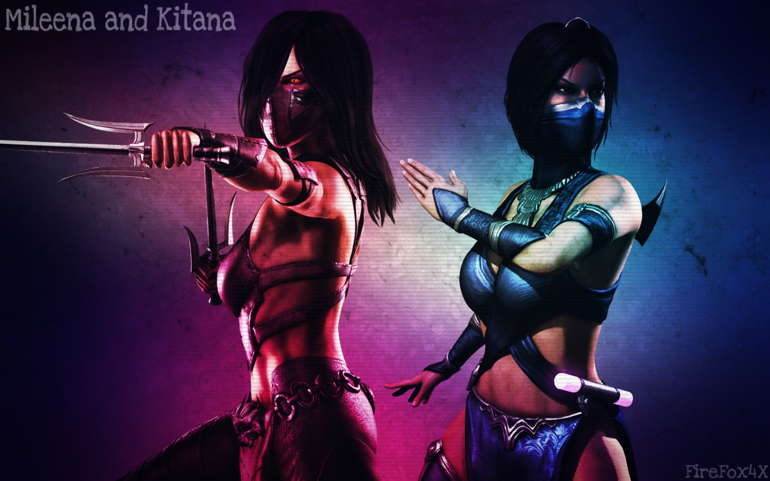 2590x1619 ... Mortal Kombat X Mileena and Kitana by FireFox4X