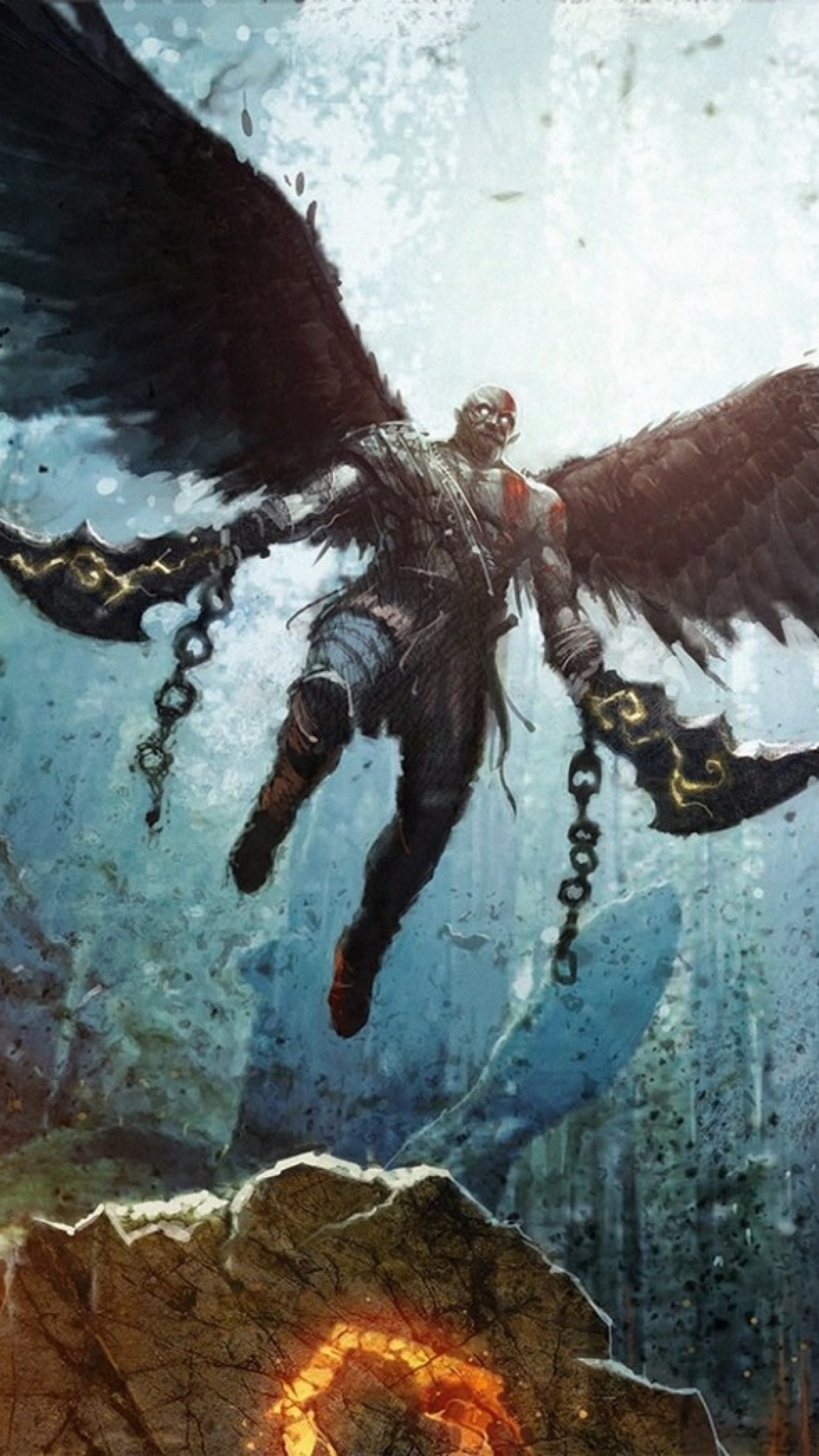 2160x3840  Wallpaper god of war 4, wings, warrior, spartan