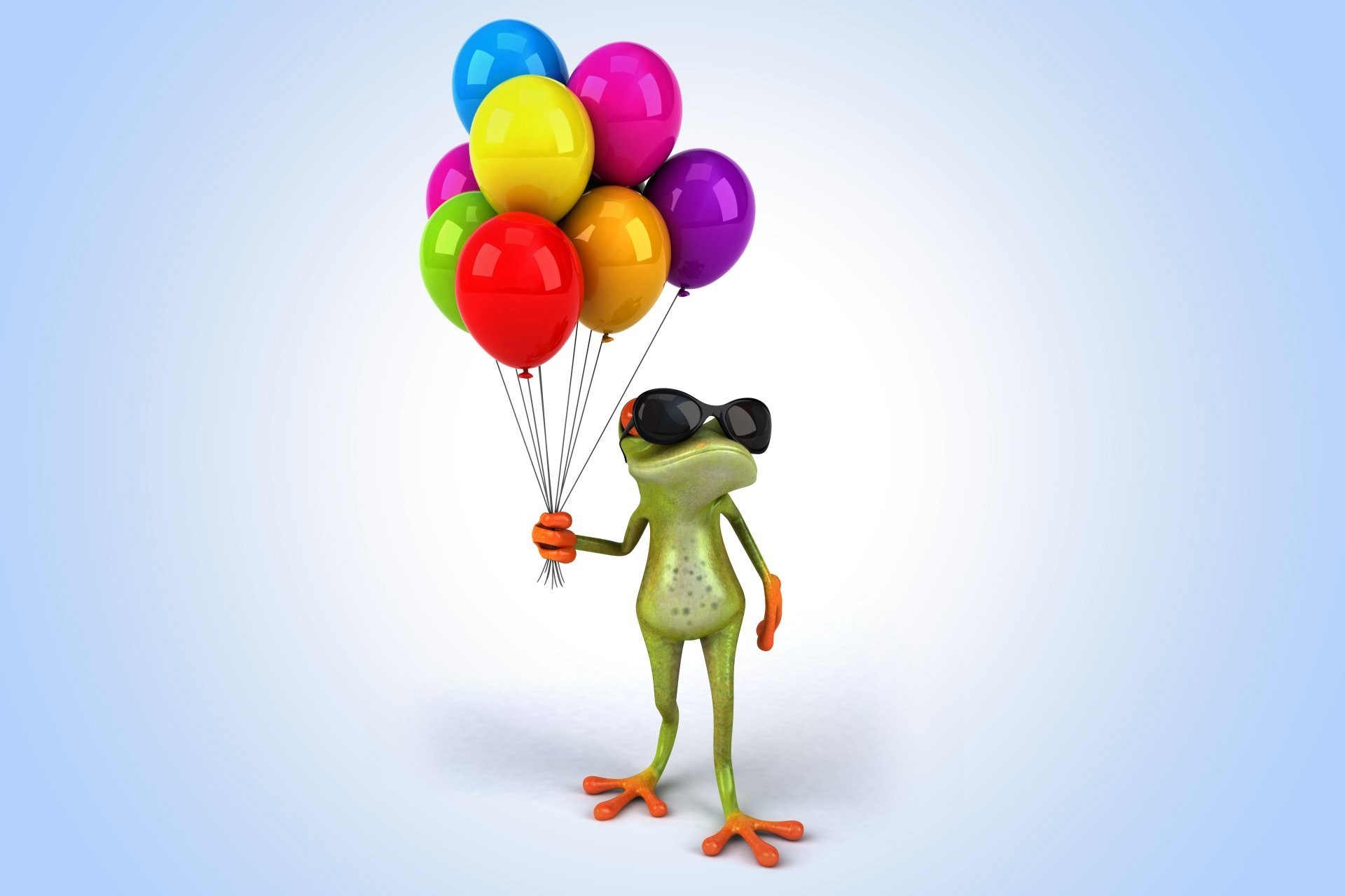 1920x1280 3d funny frog frog balloons
