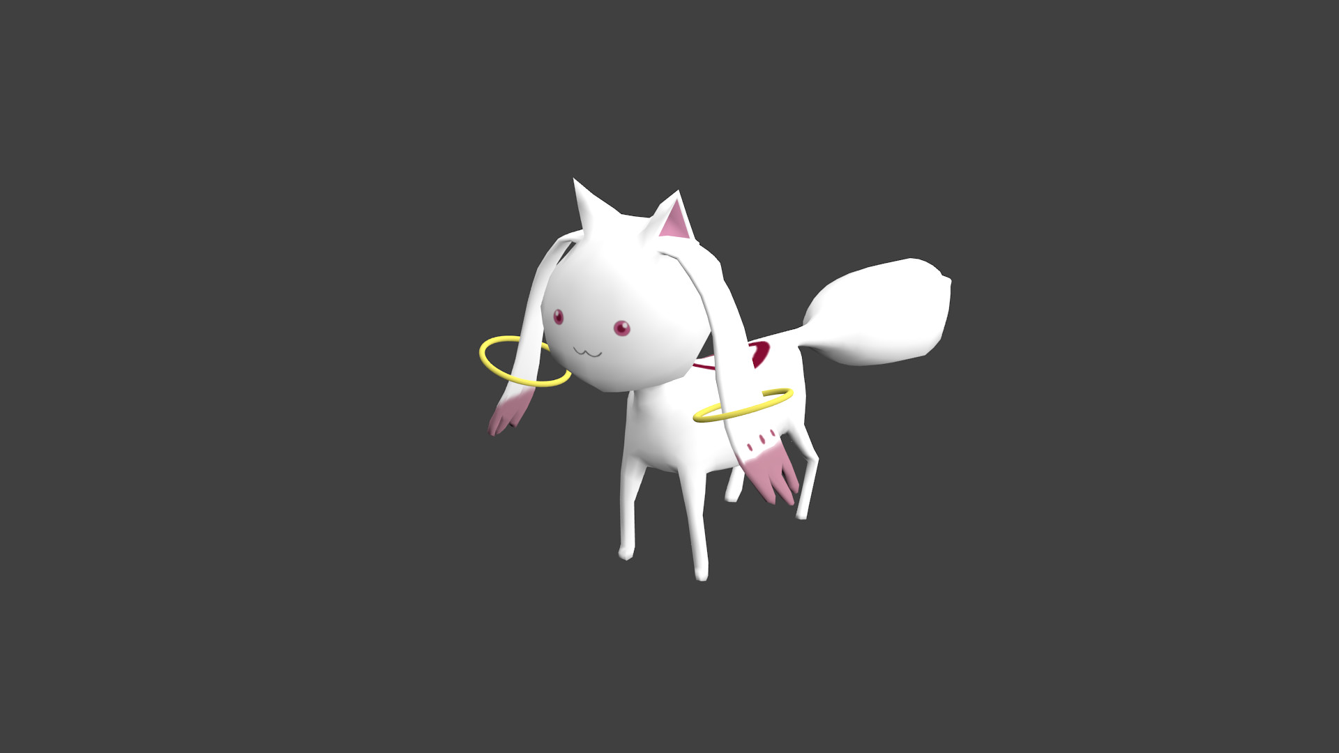 1920x1080 A Kyubey model I made for fun. Still need to rig it.