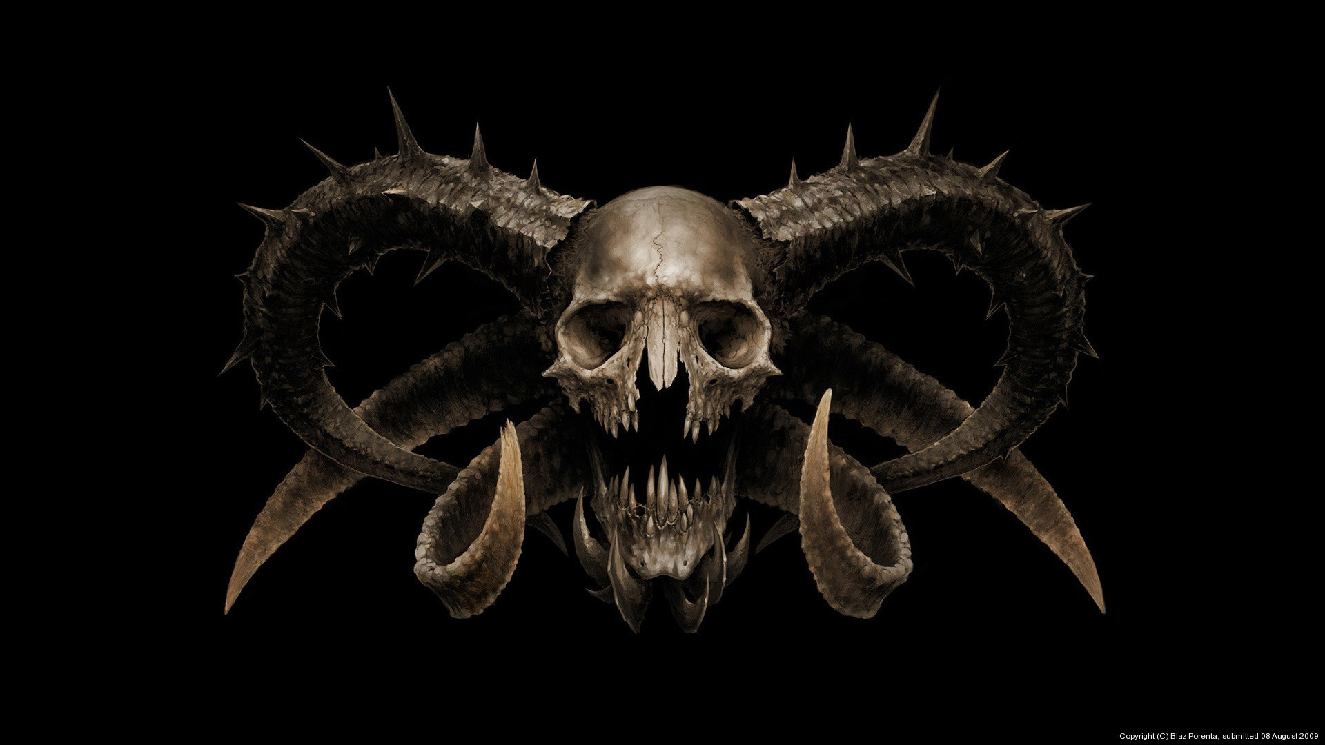 1920x1080 dark horror demon satan occult skull wallpaper