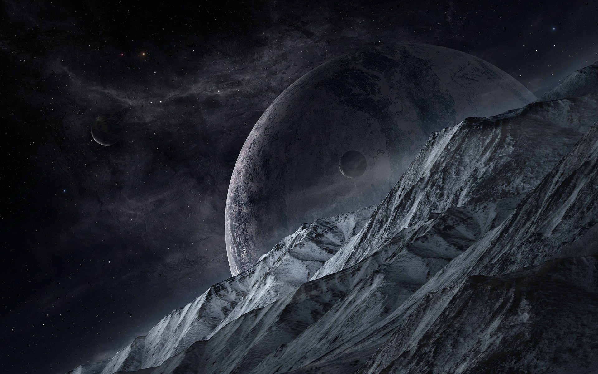 1920x1200 Mountain Planets Outer Space wallpapers and stock photos