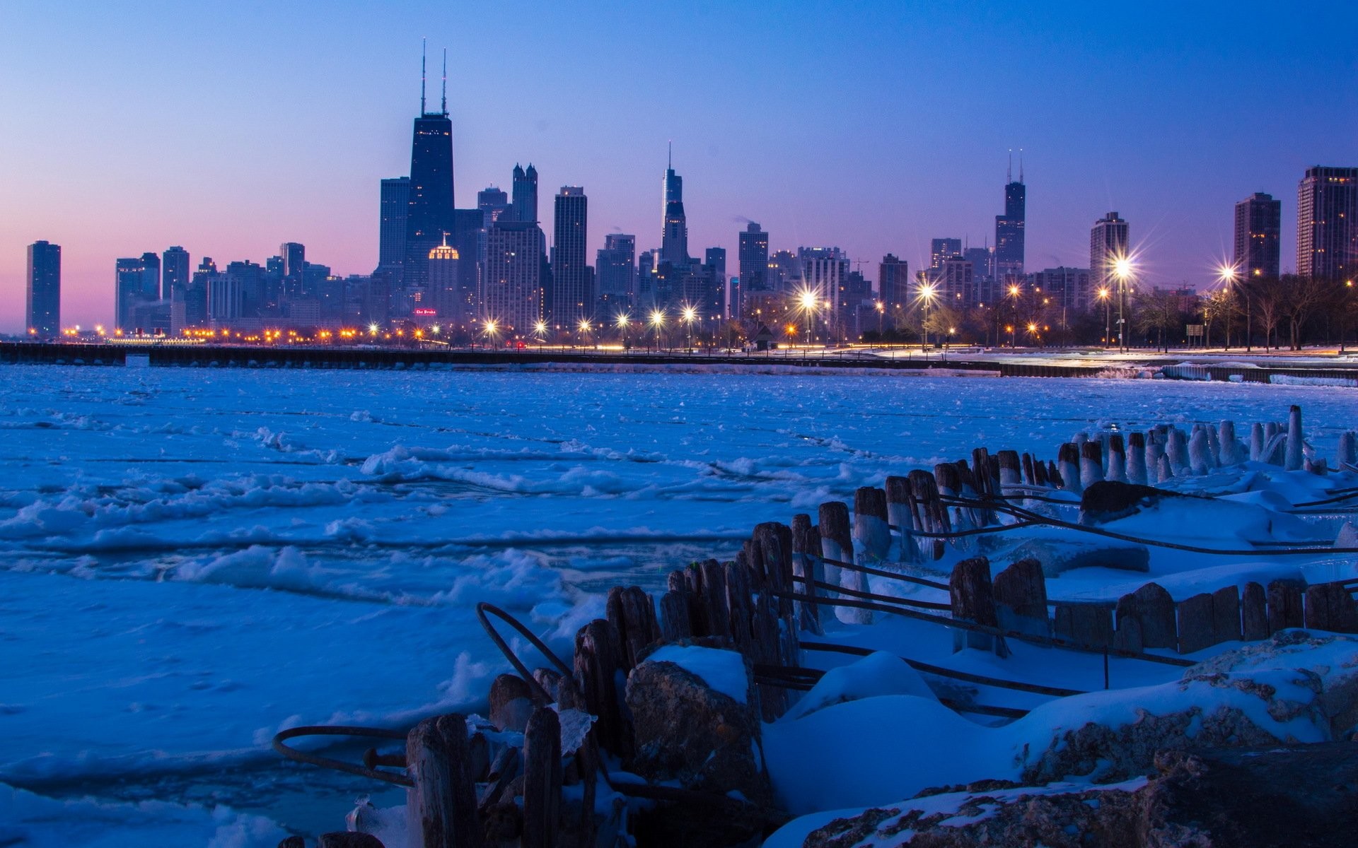1920x1200 Frozen Lake Michigan Chicago