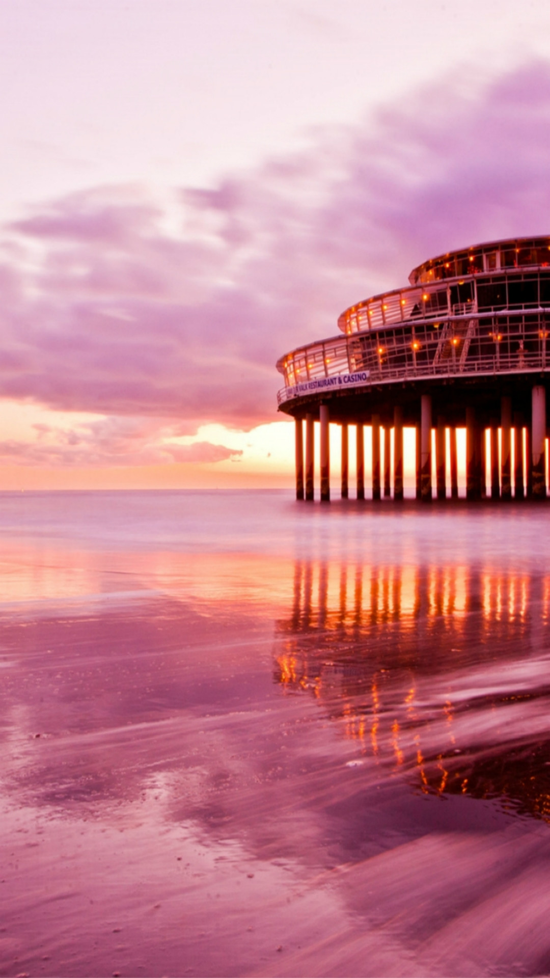1080x1920 Spectacular Ocean Sunset Beach Architecture Landscape #iPhone #6 #wallpaper