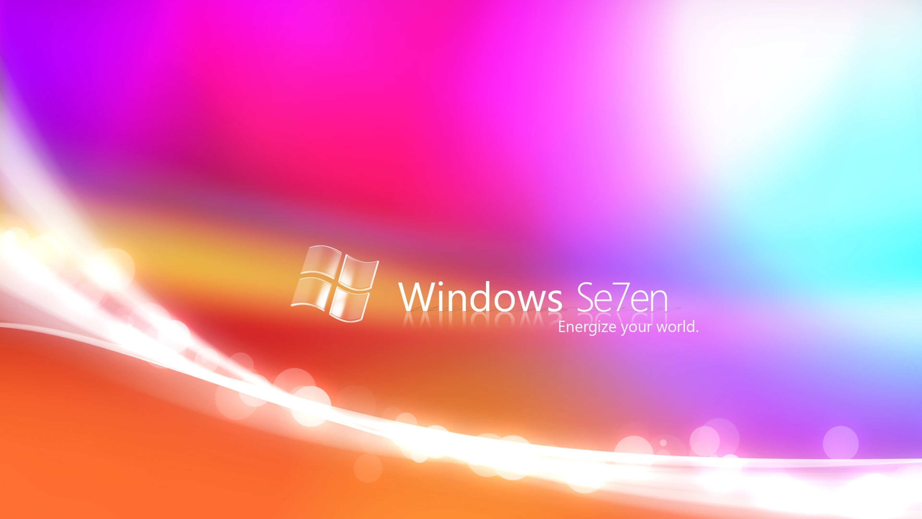 3840x2160  Wallpaper windows 7, os, purple, orange, white