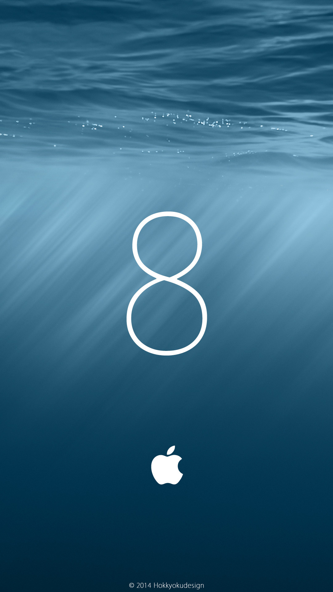 1080x1920 iOS8 HDå£ç´"iOS8 with 8 and Apple Mark" |iOS8 wallpaper for iPhone