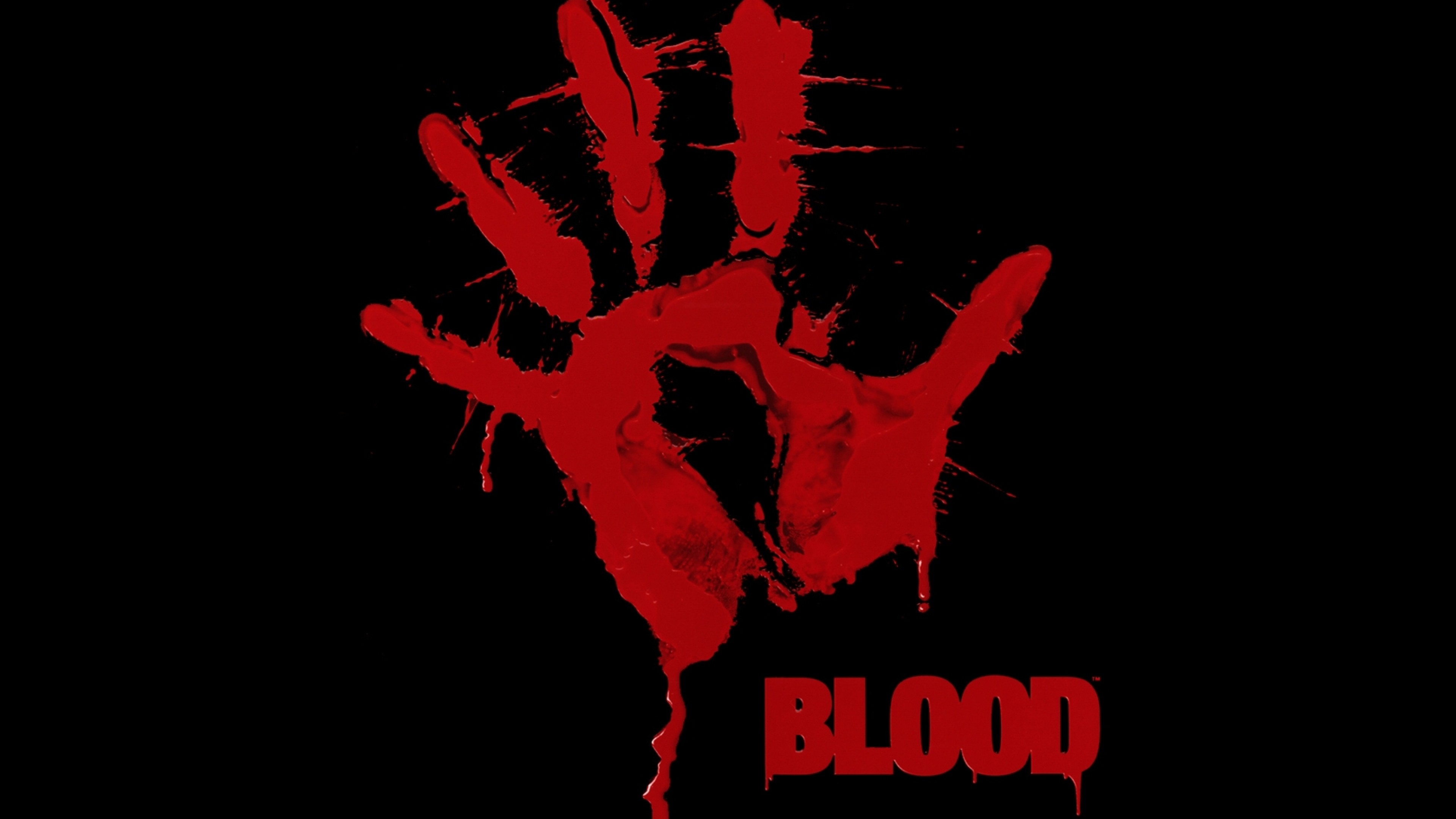 3840x2160  Wallpaper hand, print, red, black, blood