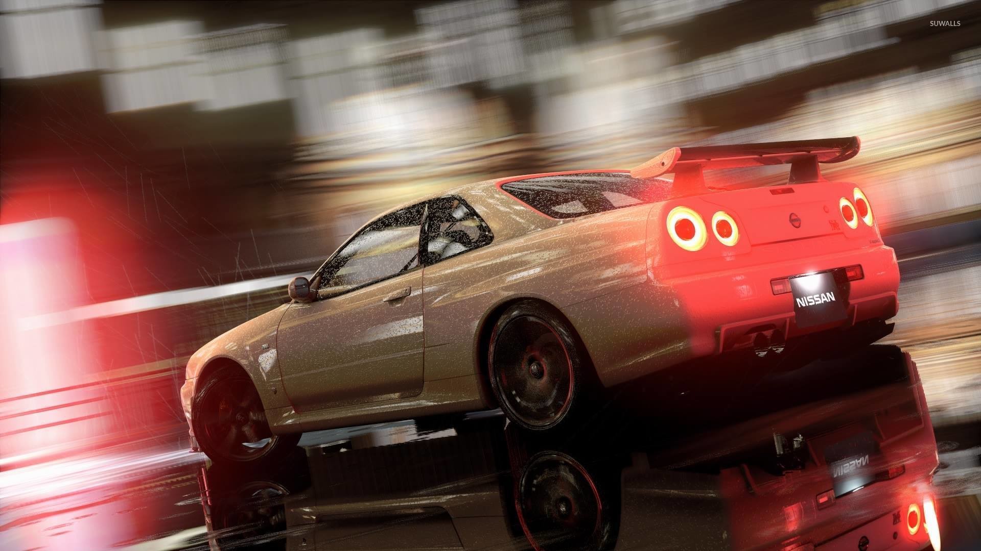 1920x1080 Nissan Skyline on a wet road in Driveclub wallpaper