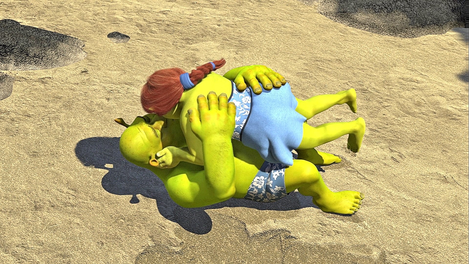 1920x1080 Image - Shrek & Fiona lying down kiss.jpg WikiShrek FANDOM po...
