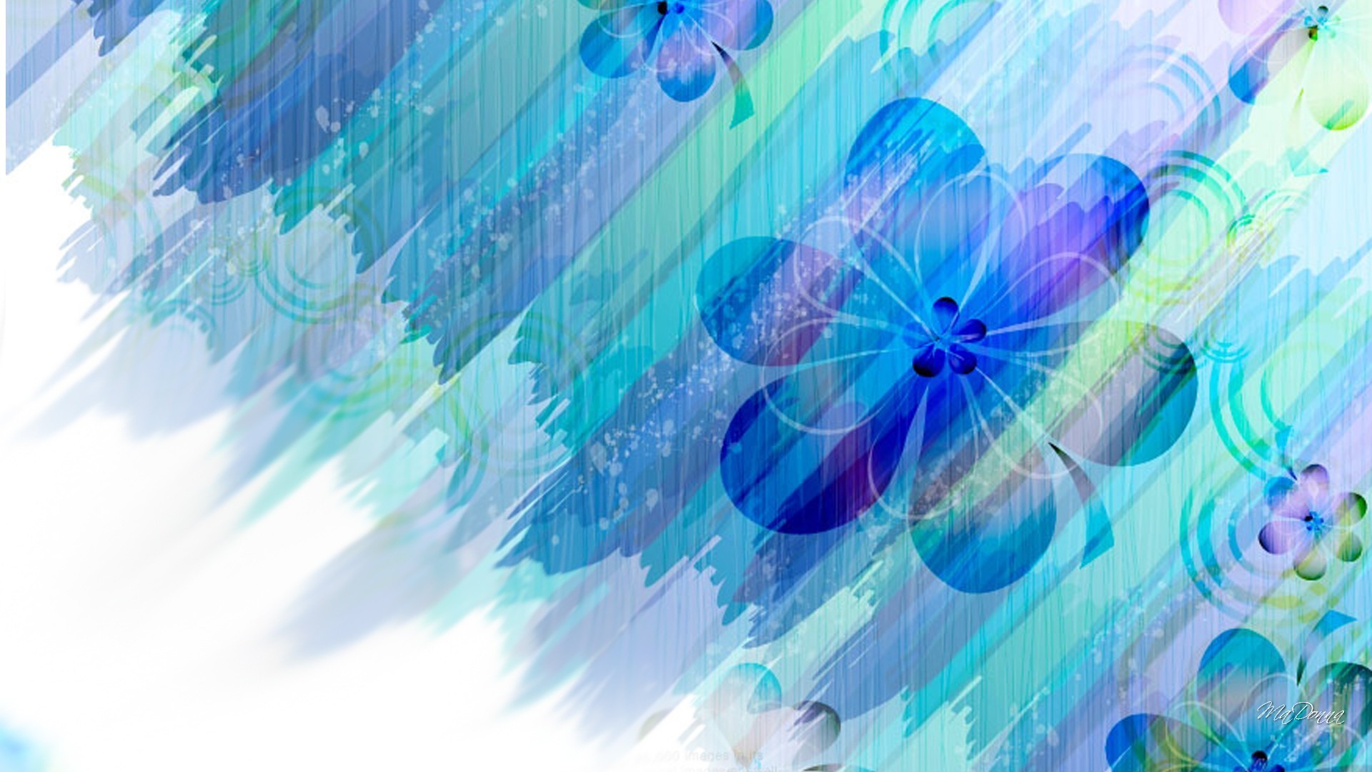 1920x1080 Blue flower abstract wallpaper PC en