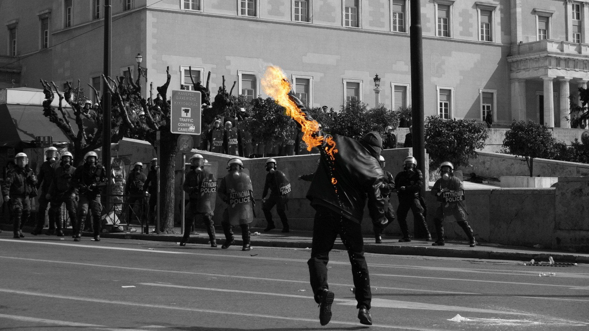1920x1080 It's an anarchist throwing a molotov, ...