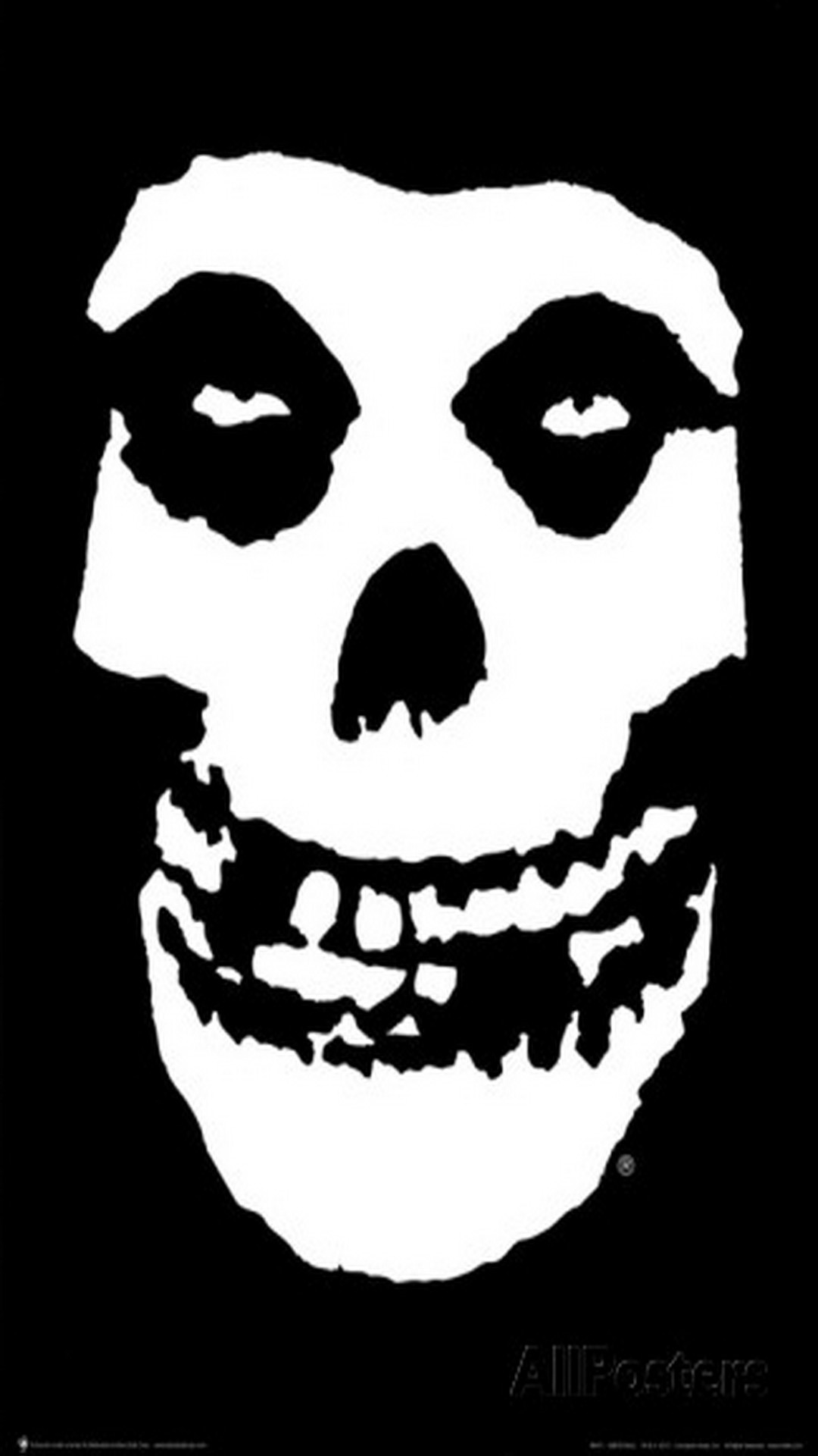1080x1920 Hard Skull Black Misfits Punk Rock Simple