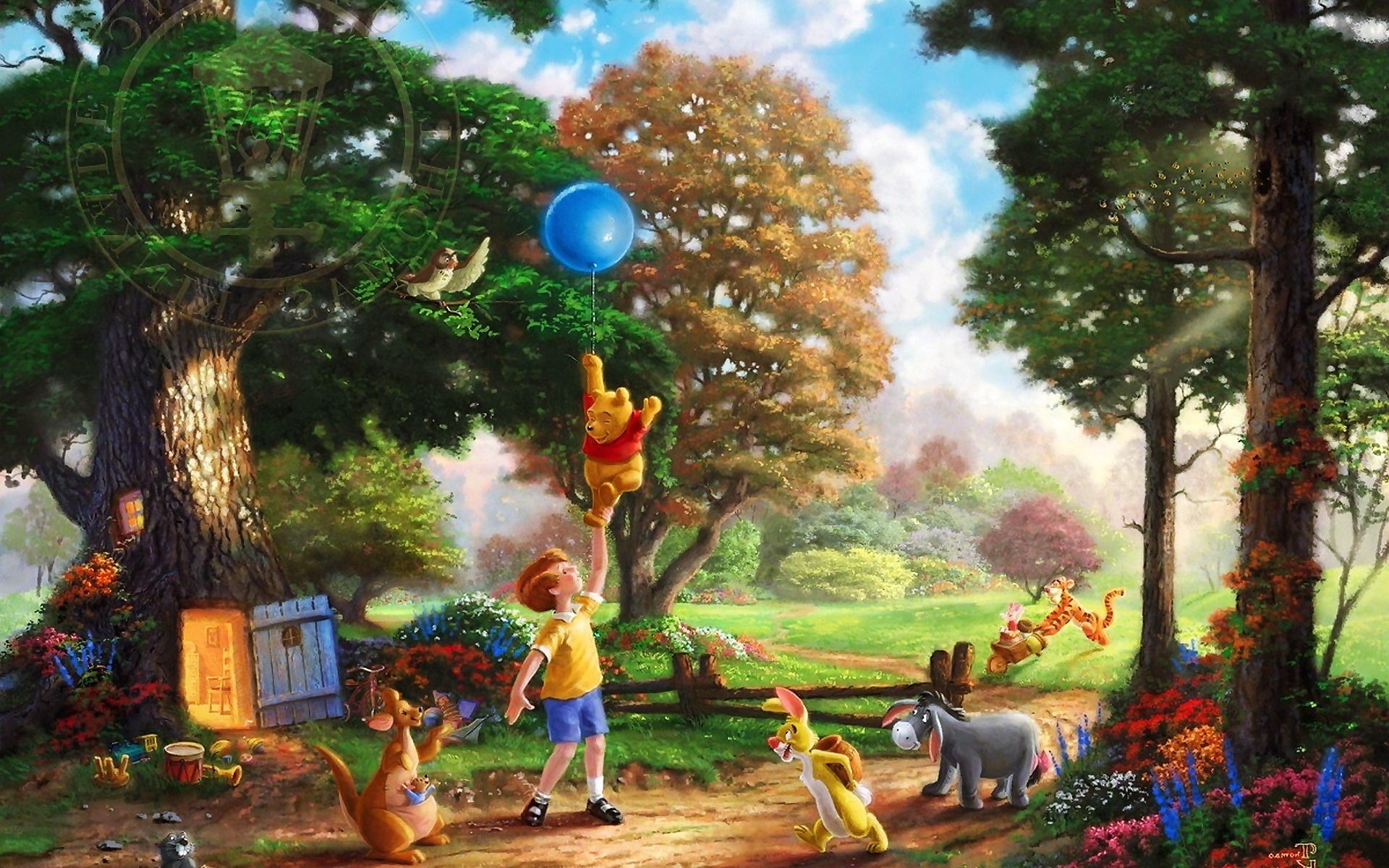 1920x1200 Winnie The Pooh Thomas Kinkade Wallpaper,Images,Pictures,Photos,HD  Wallpapers