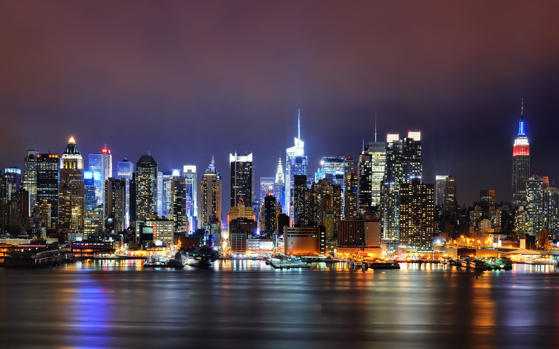1920x1200 New York City Skyline At Night Hd