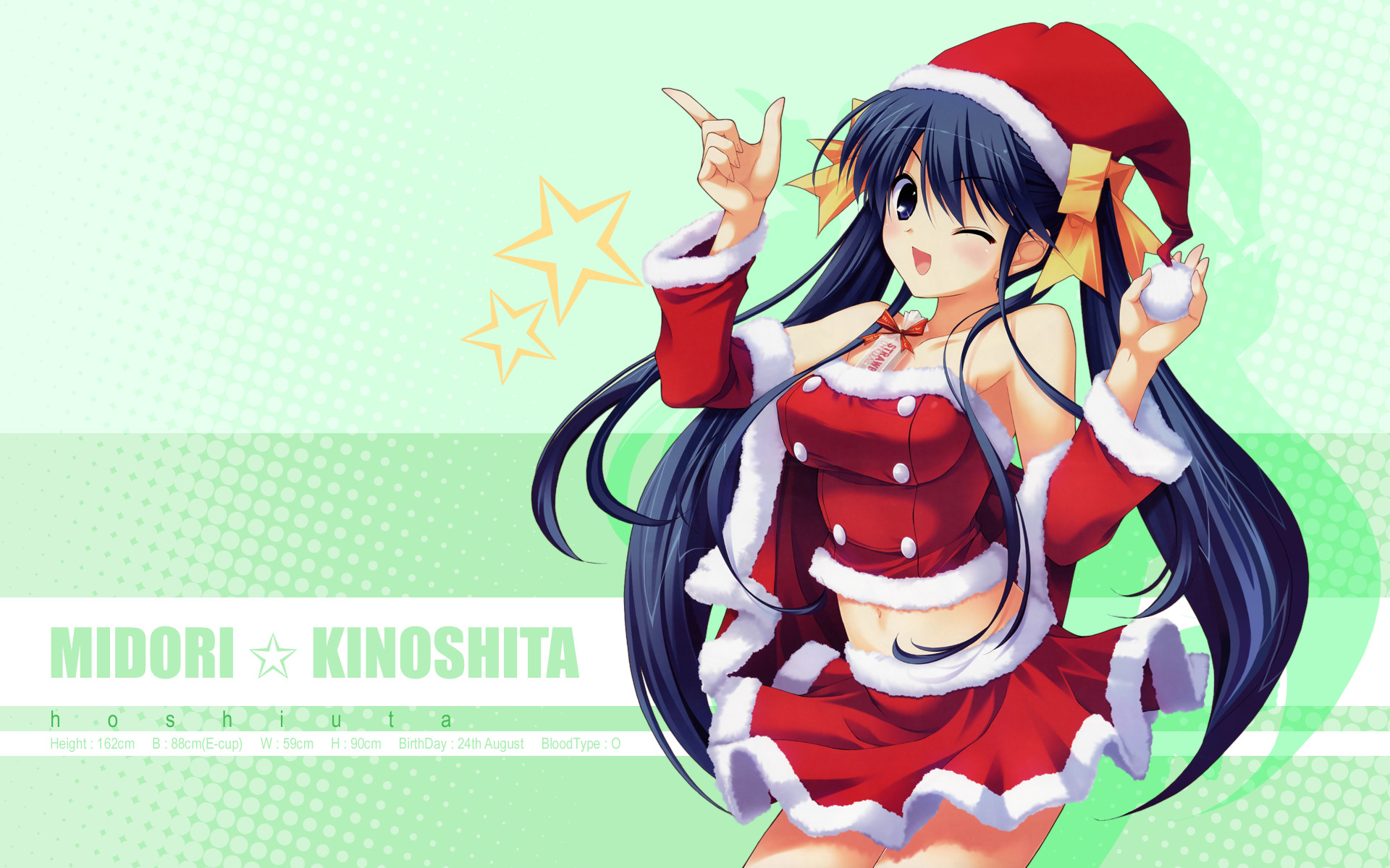 1920x1200 anime santa girl | ... christmas fumio hoshiuta kinoshita_midori  santa_costume santa_hat Â· Cute Girl WallpaperSanta ...