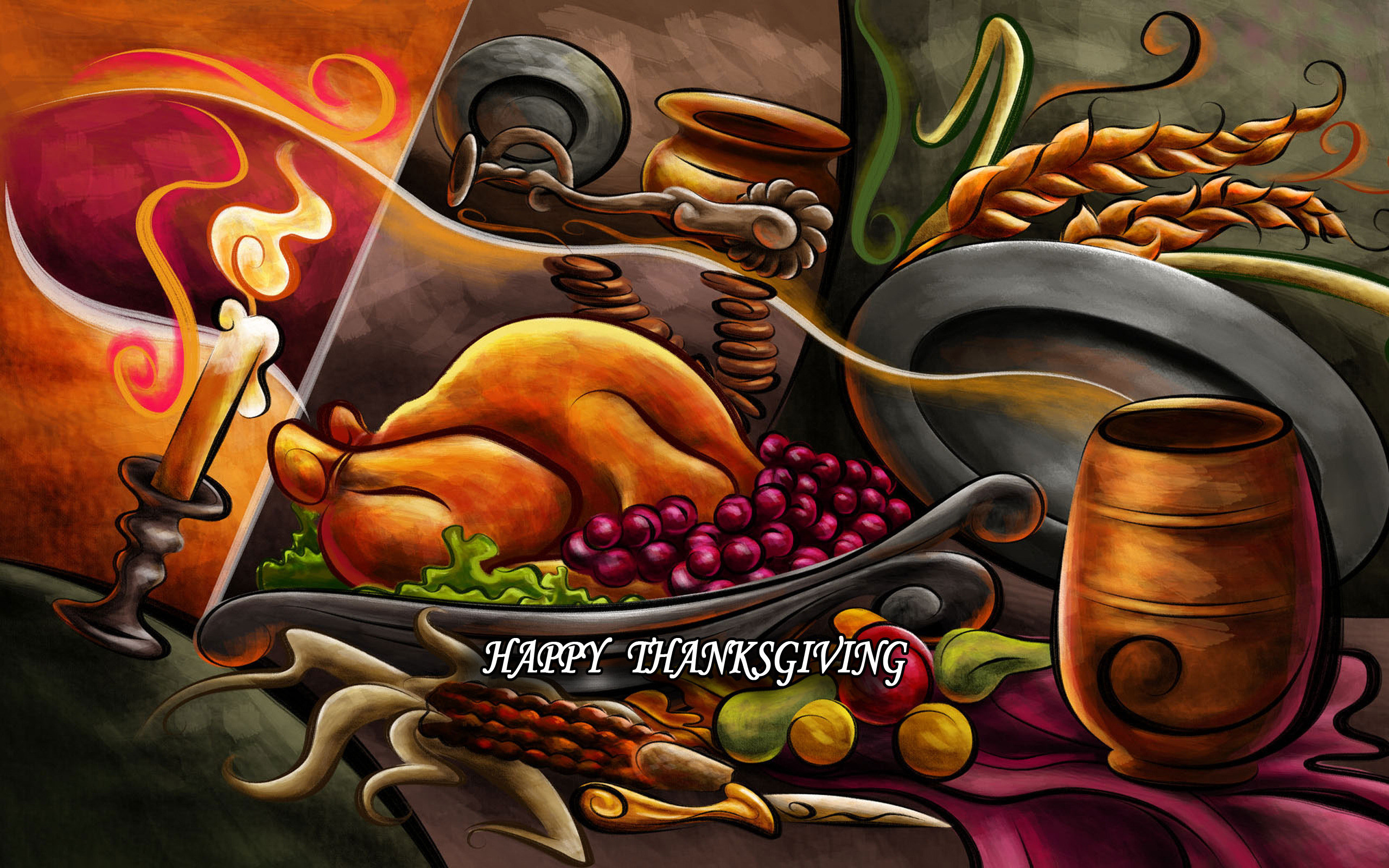 2560x1600 Thanksgiving Dinner Desktop Wallpaper.