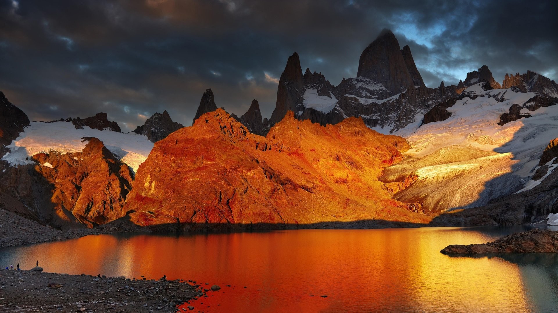 1920x1080 patagonia argentina laguna de los tres patagonia argentina lake mountain  dawn snow landscape