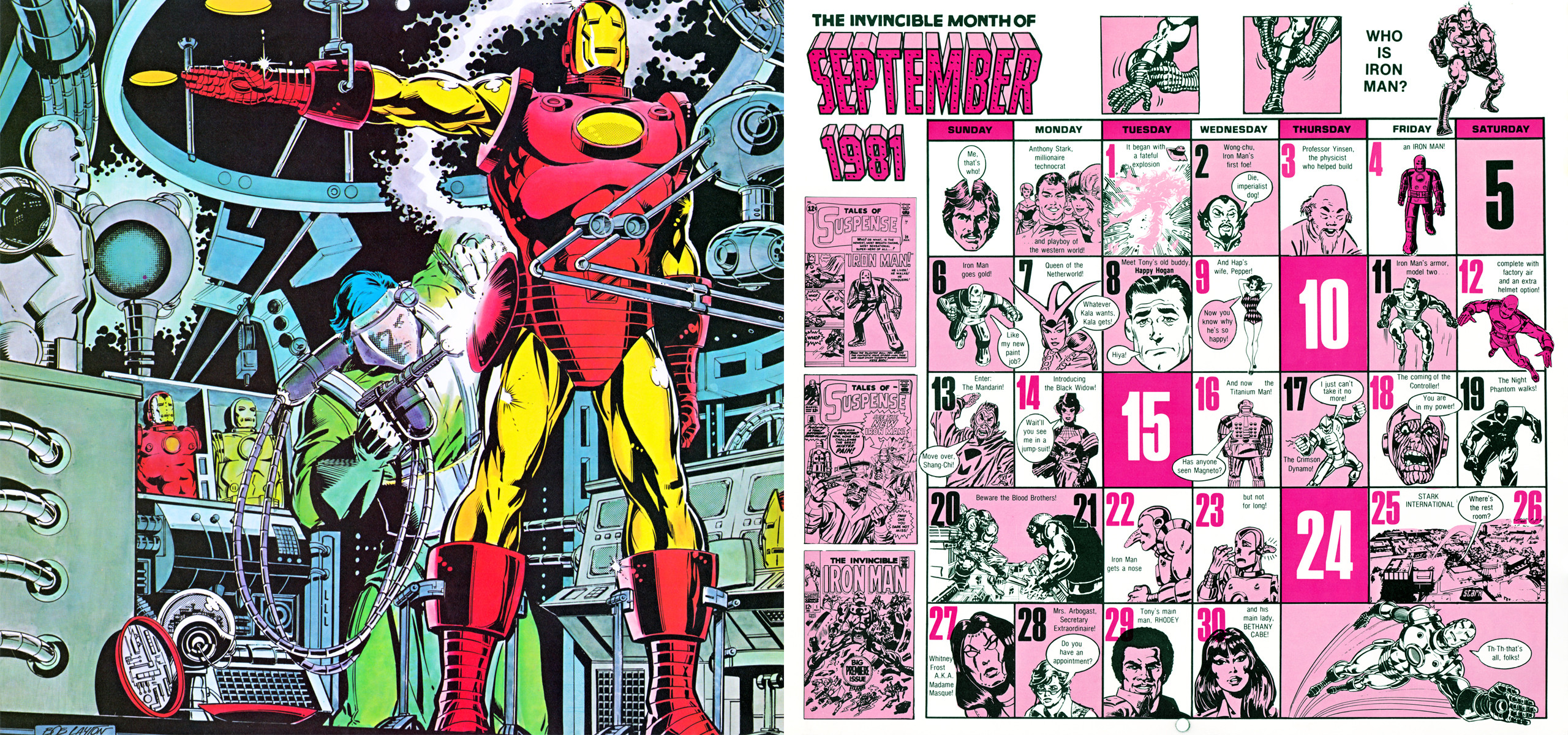 2560x1200 1981 Marvel Comics Calendar - September