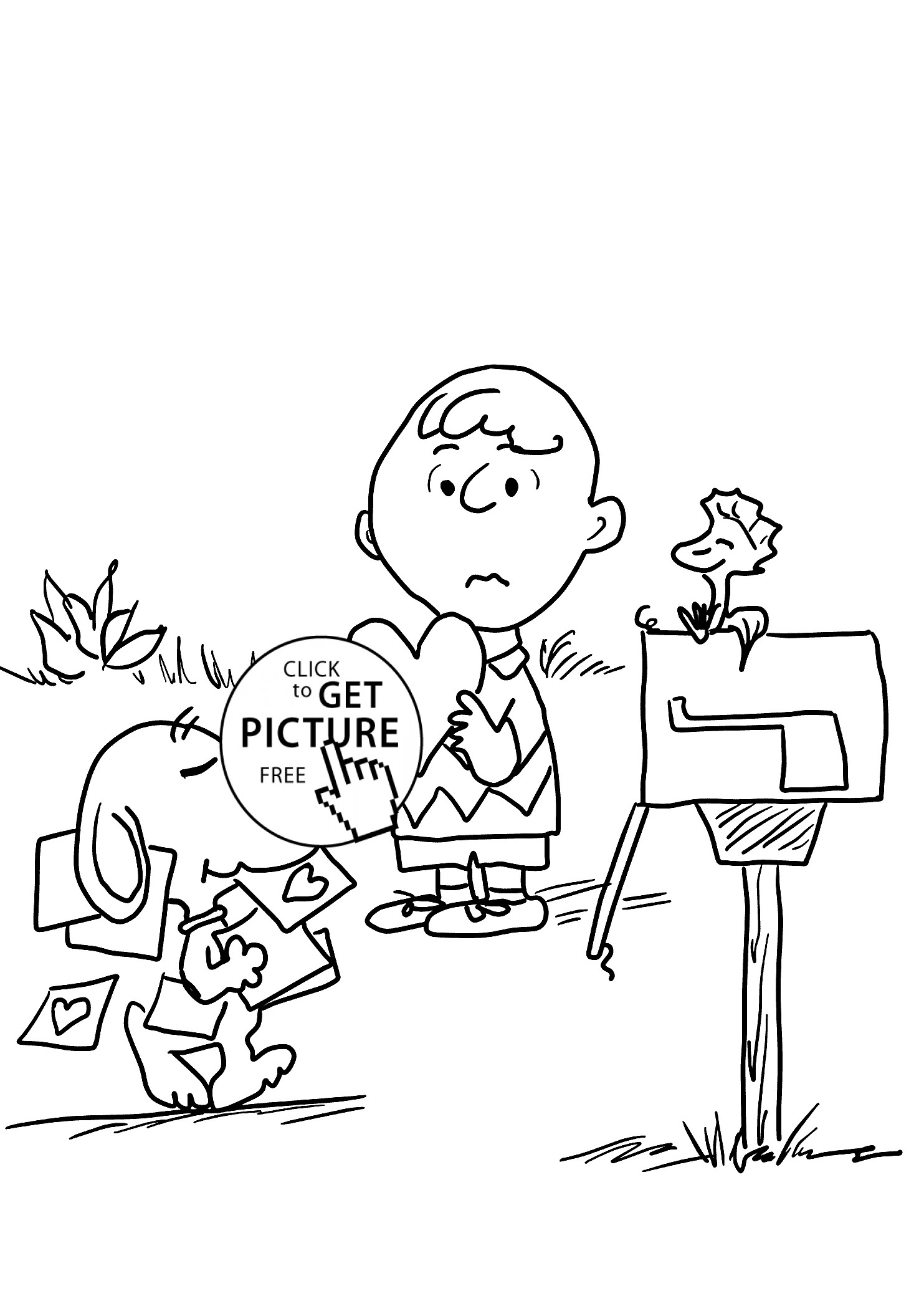 1483x2079  Charlie Brown And Valentines Day Coloring Pages For Kids