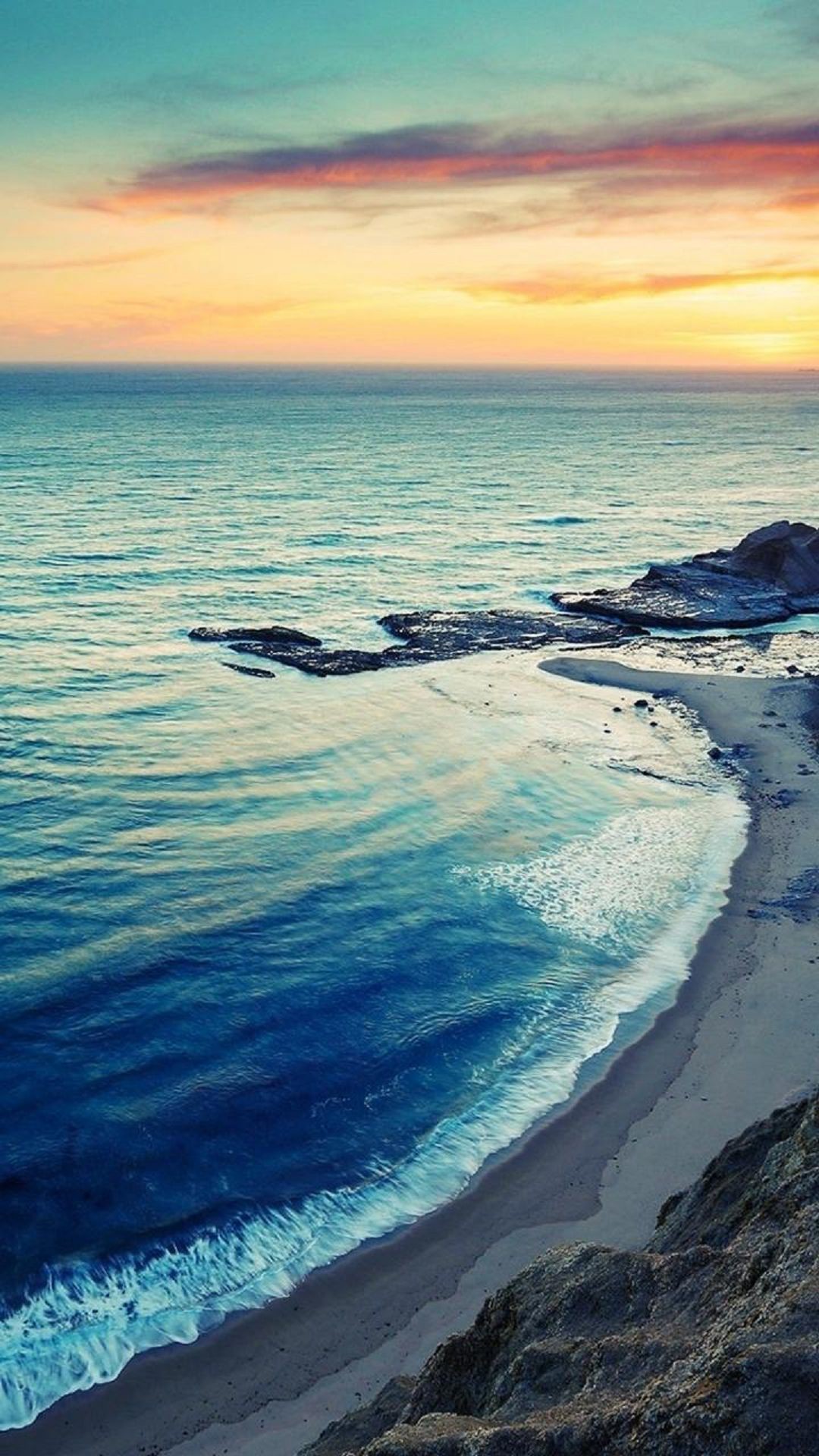 1080x1920 Sunrise Beach Seaside Coast iPhone 6 Plus HD Wallpaper ...