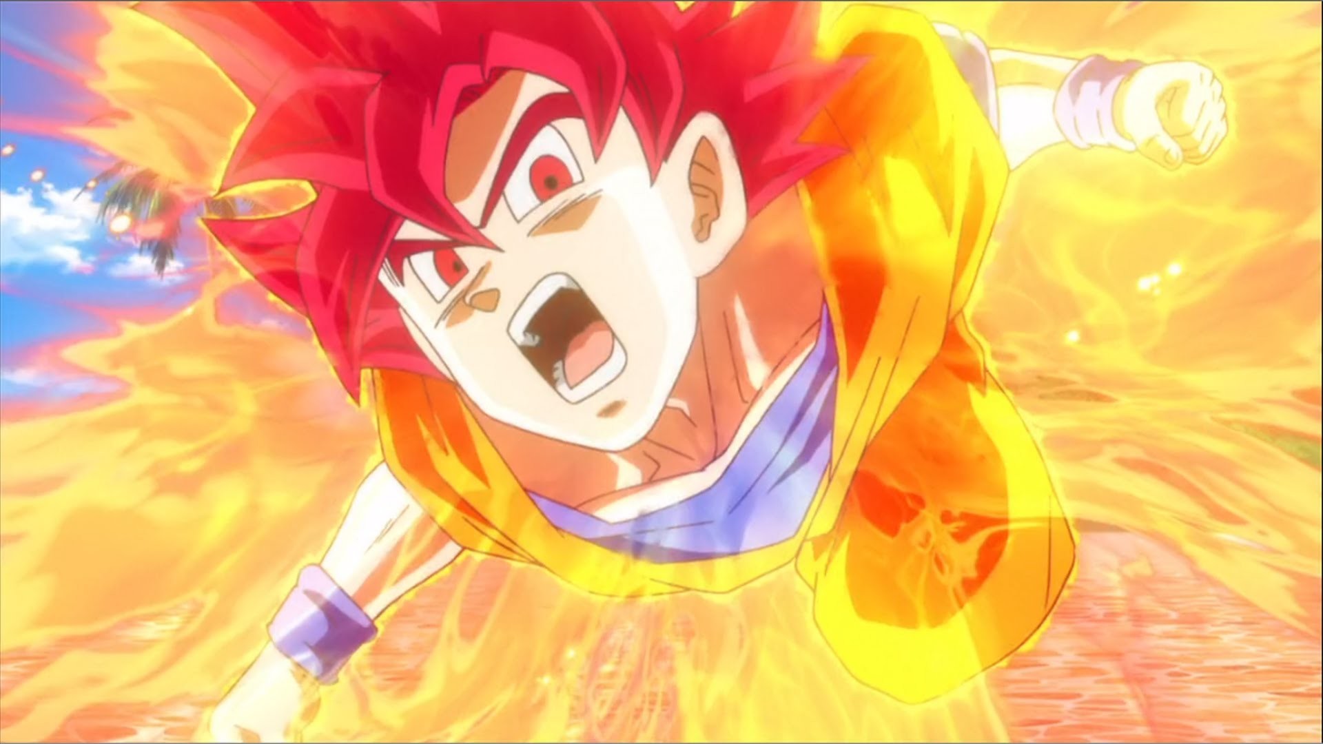 1920x1080 Son Goku Super Saiyan God Wallpaper