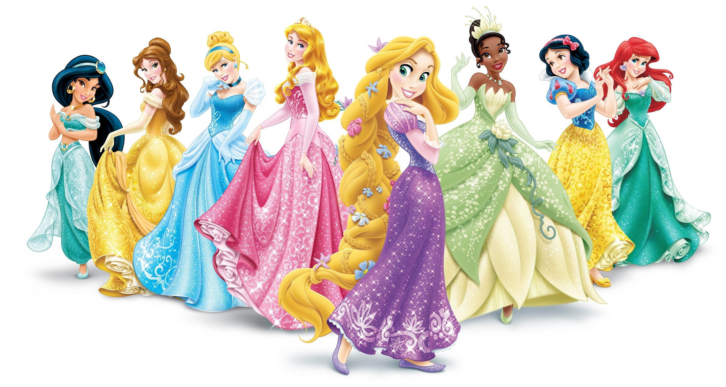 2370x1262 Disney Princess Palace Pets Wallpaper Theme: Disney Princesses Collection:  100% Disney licensed. Cinderella,Belle,Tiana,Jasmine,Rapunzel,Aurora,Snow  White & ...