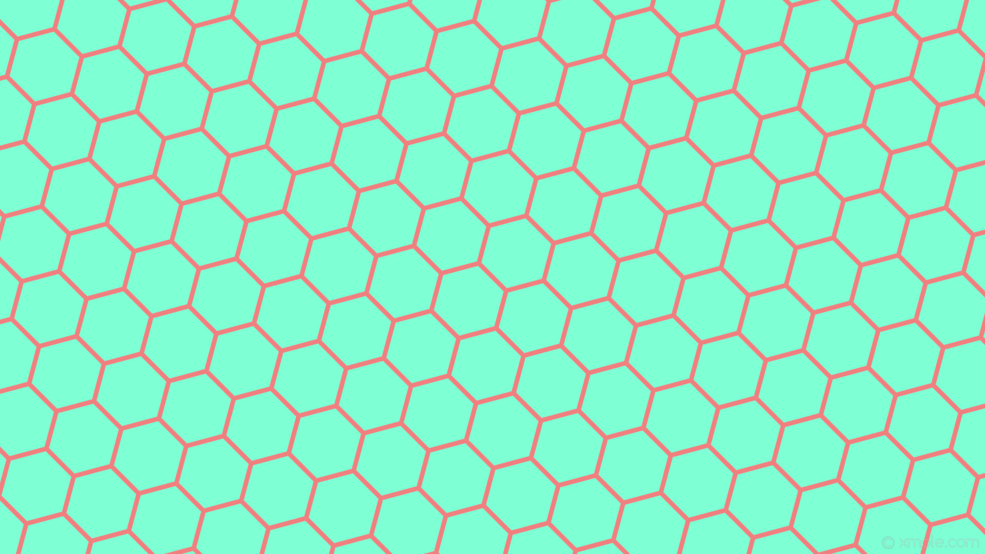 1920x1080 wallpaper hexagon red blue honeycomb beehive aquamarine light coral #7fffd4  #f08080 diagonal 45Â°