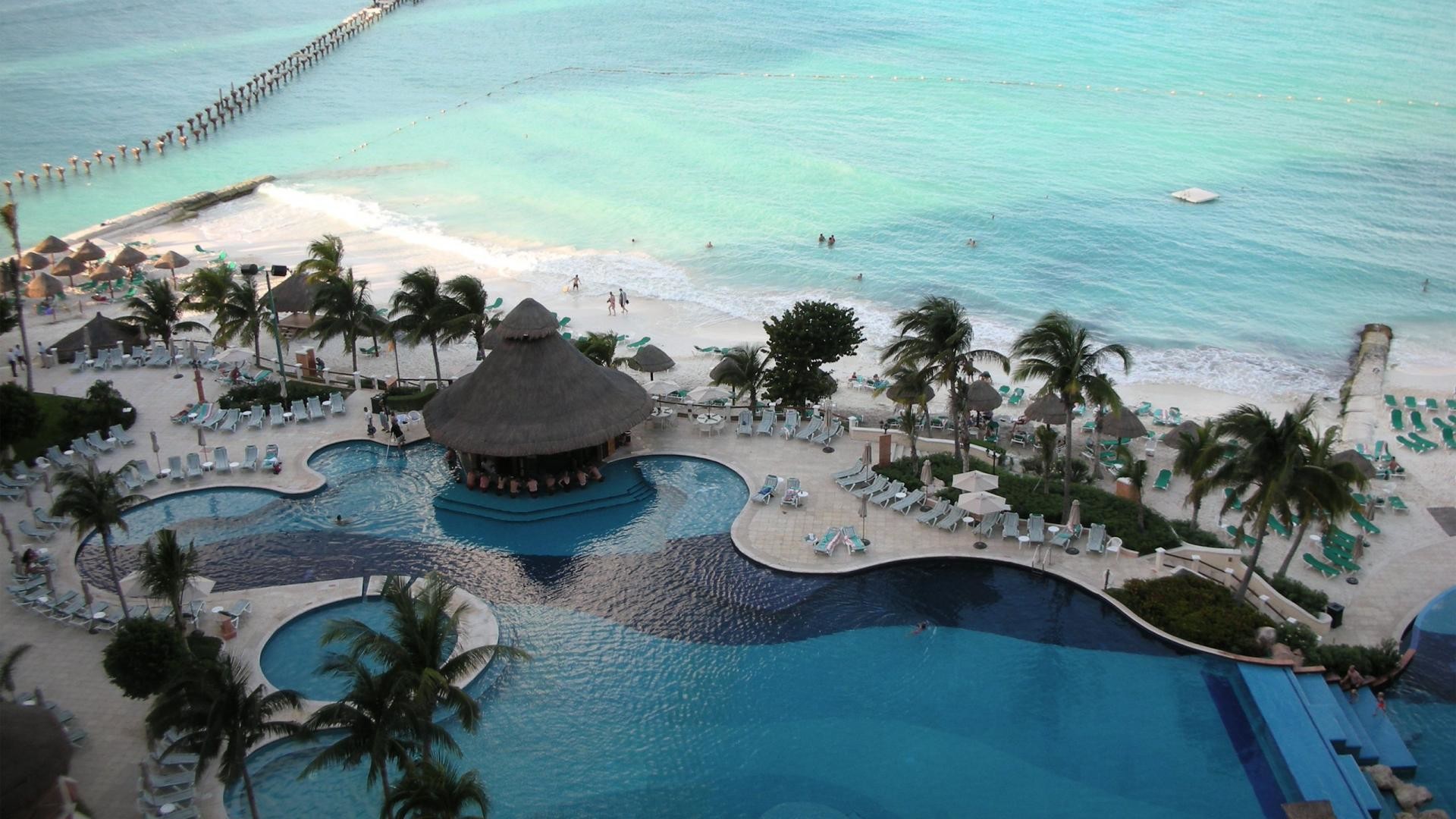 1920x1080 Cancun Mexico Beach Resort HD Wallpaper HD Pic