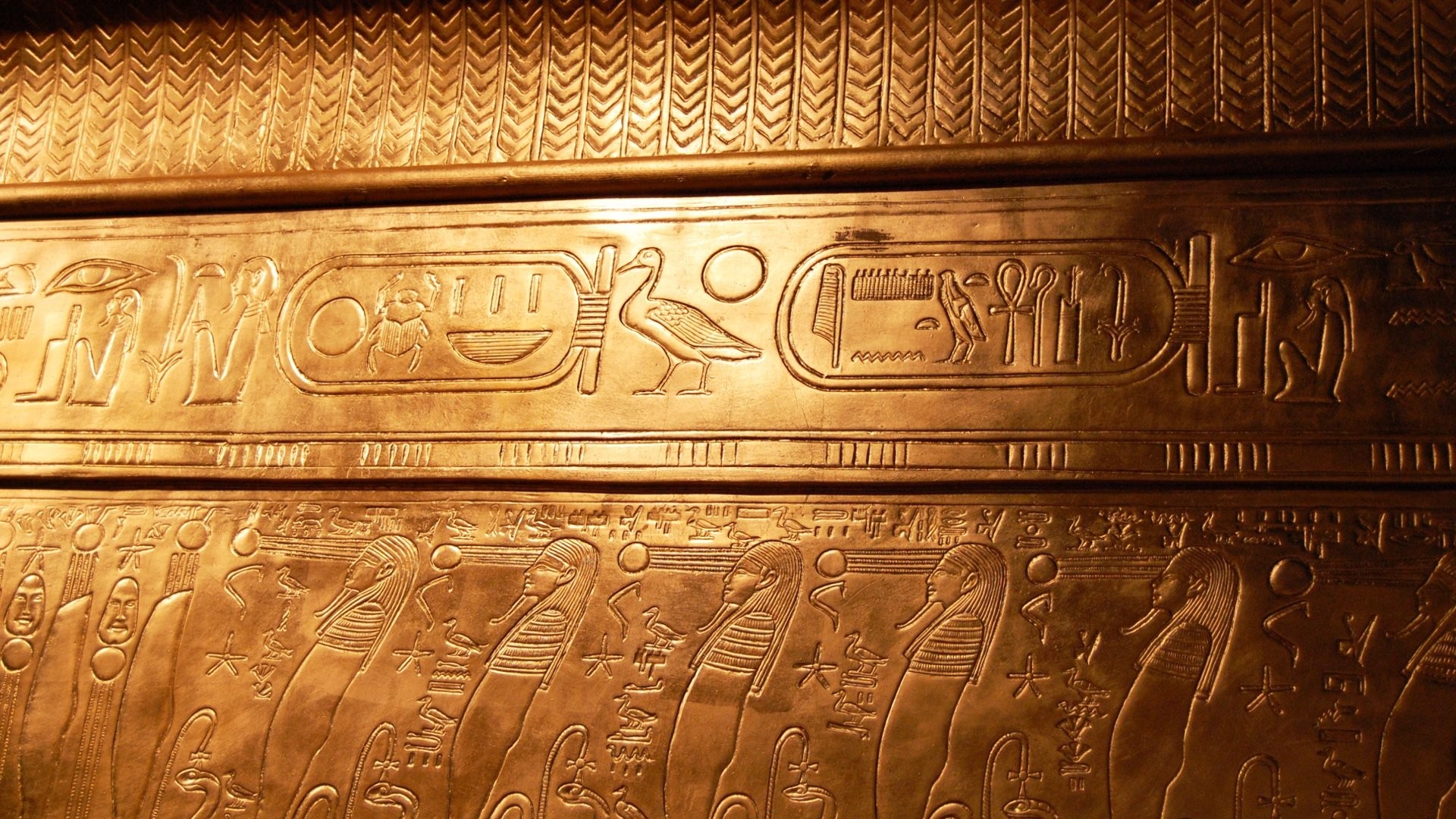 1920x1080 golden Egyptian hieroglyphs wallpaper