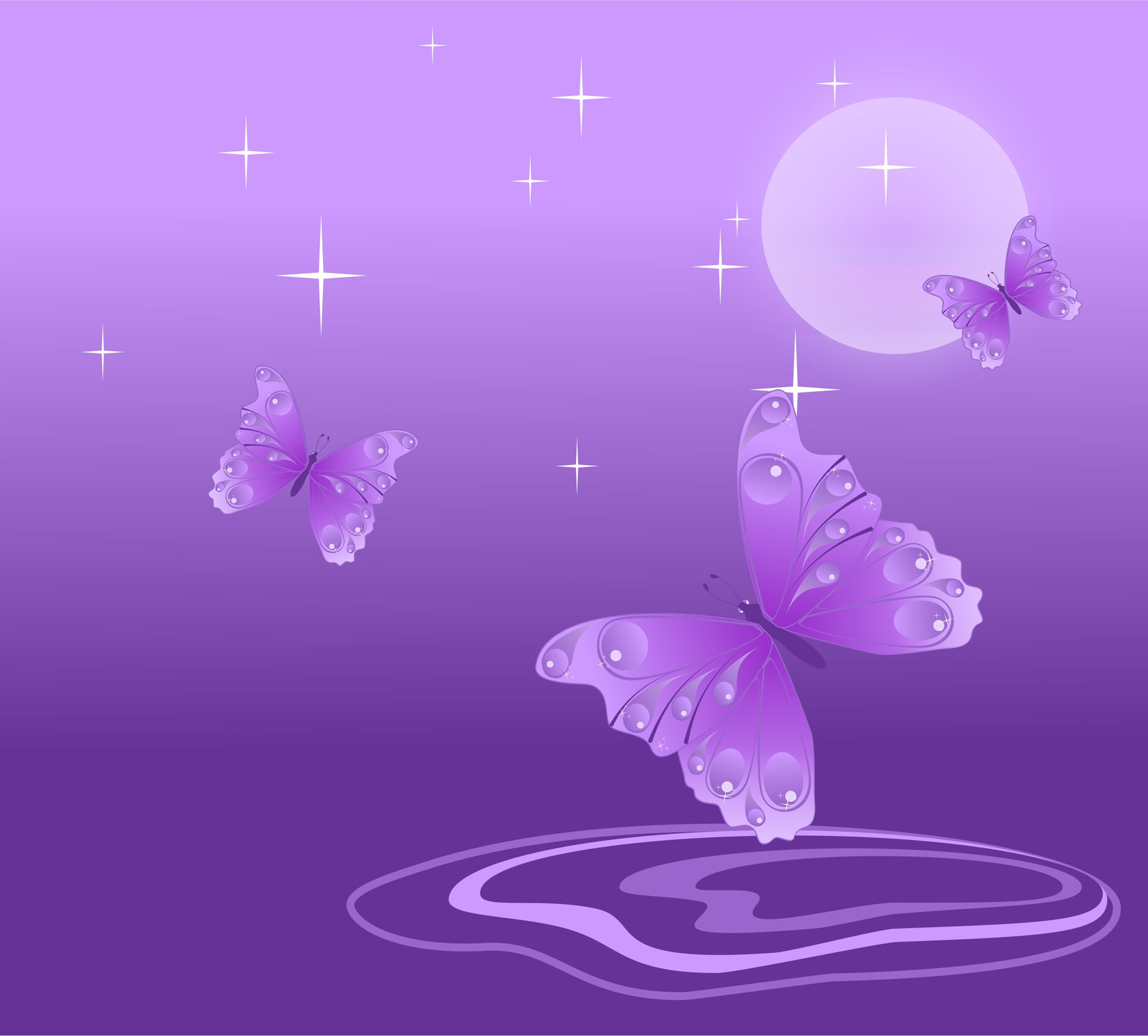 1920x1733 Vector Background With Butterflies