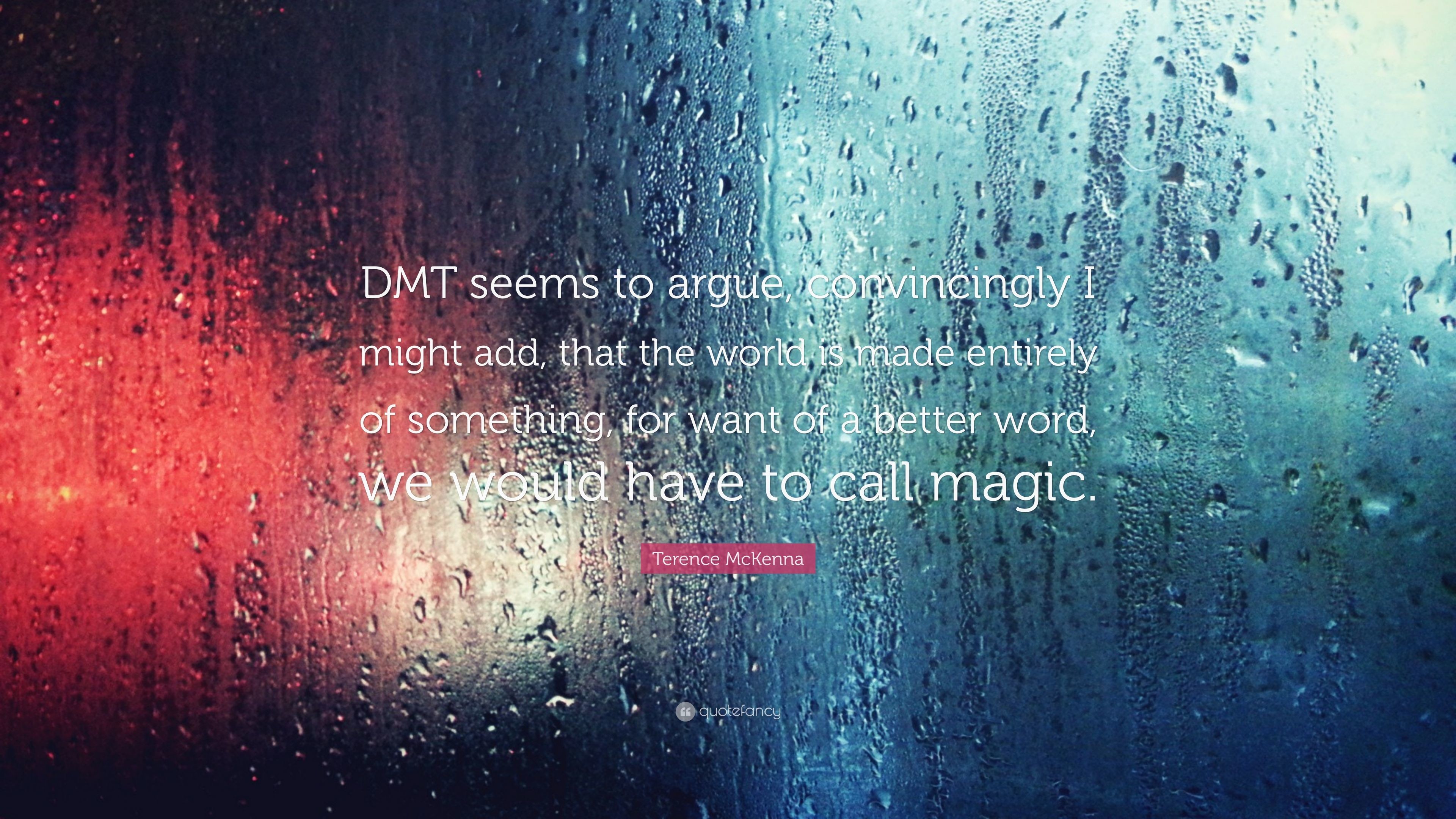 3840x2160 Terence McKenna Quote: “DMT seems to argue, convincingly I might add, that