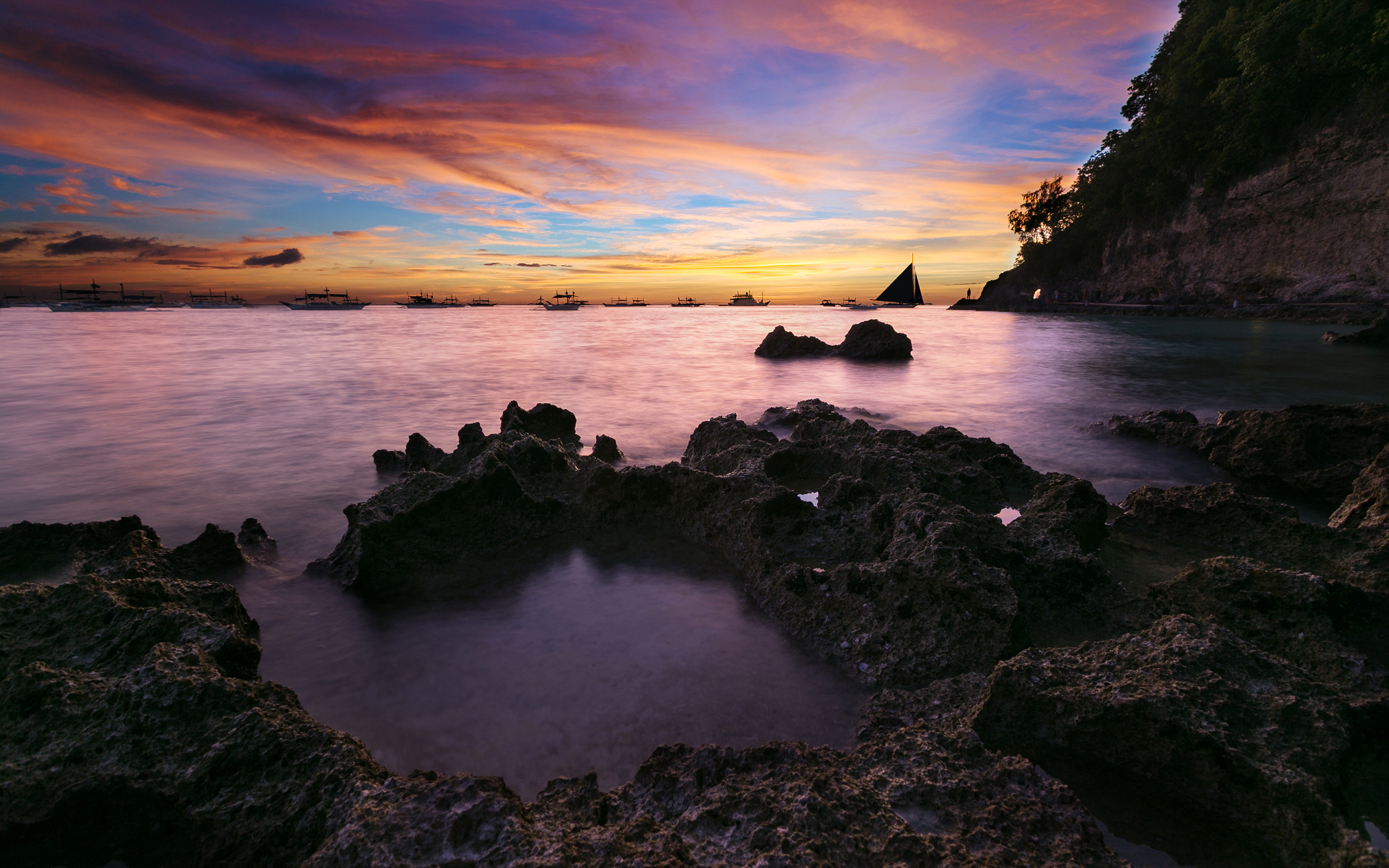 2880x1800 Coastal Sunset Seascape