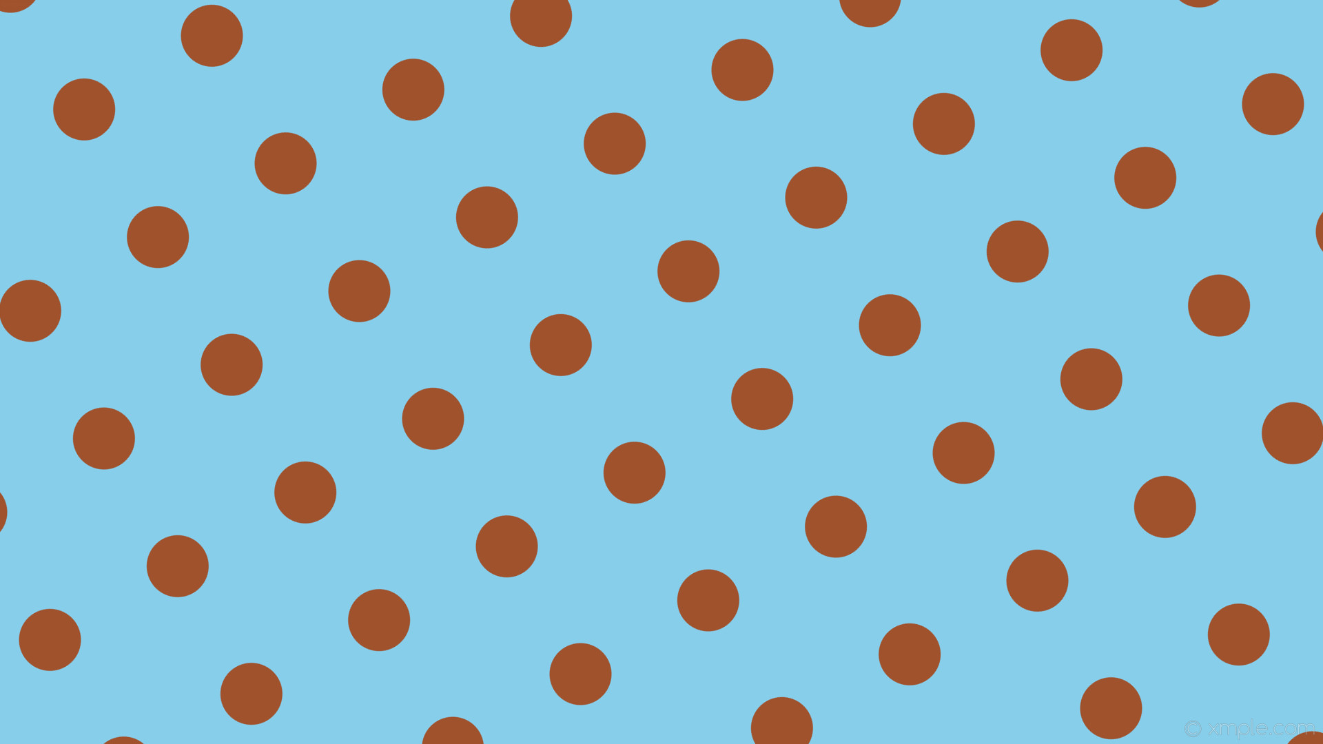 1920x1080 wallpaper spots brown dots blue polka sky blue sienna #87ceeb #a0522d 210Â°  90px