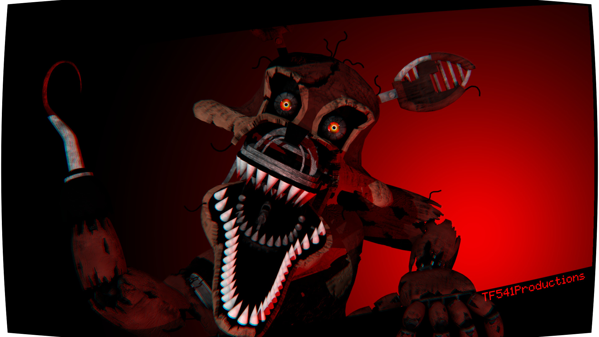 1920x1080 Made a simple Nightmare Foxy Wallpaper. 