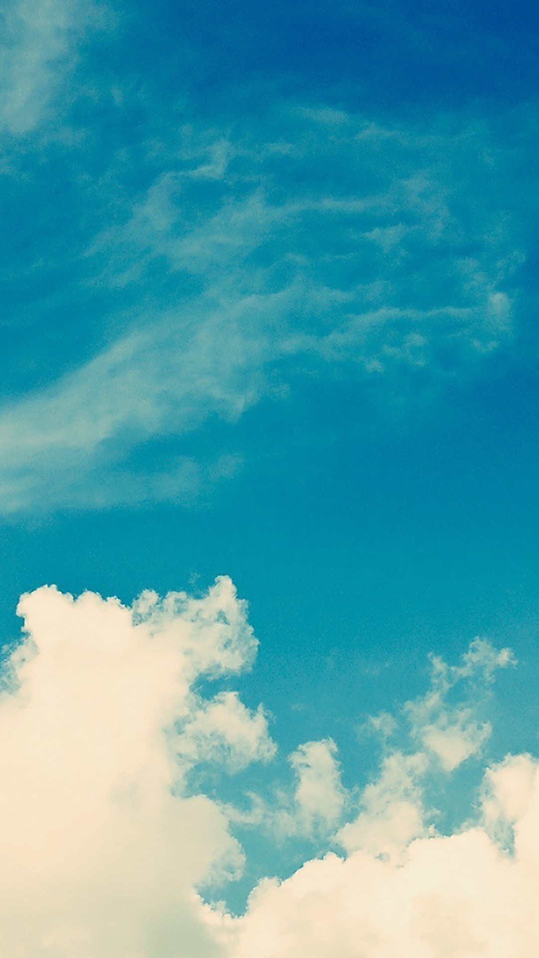 1080x1920 White Vintage Clouds Blu Sky iPhone 6 Plus HD Wallpaper