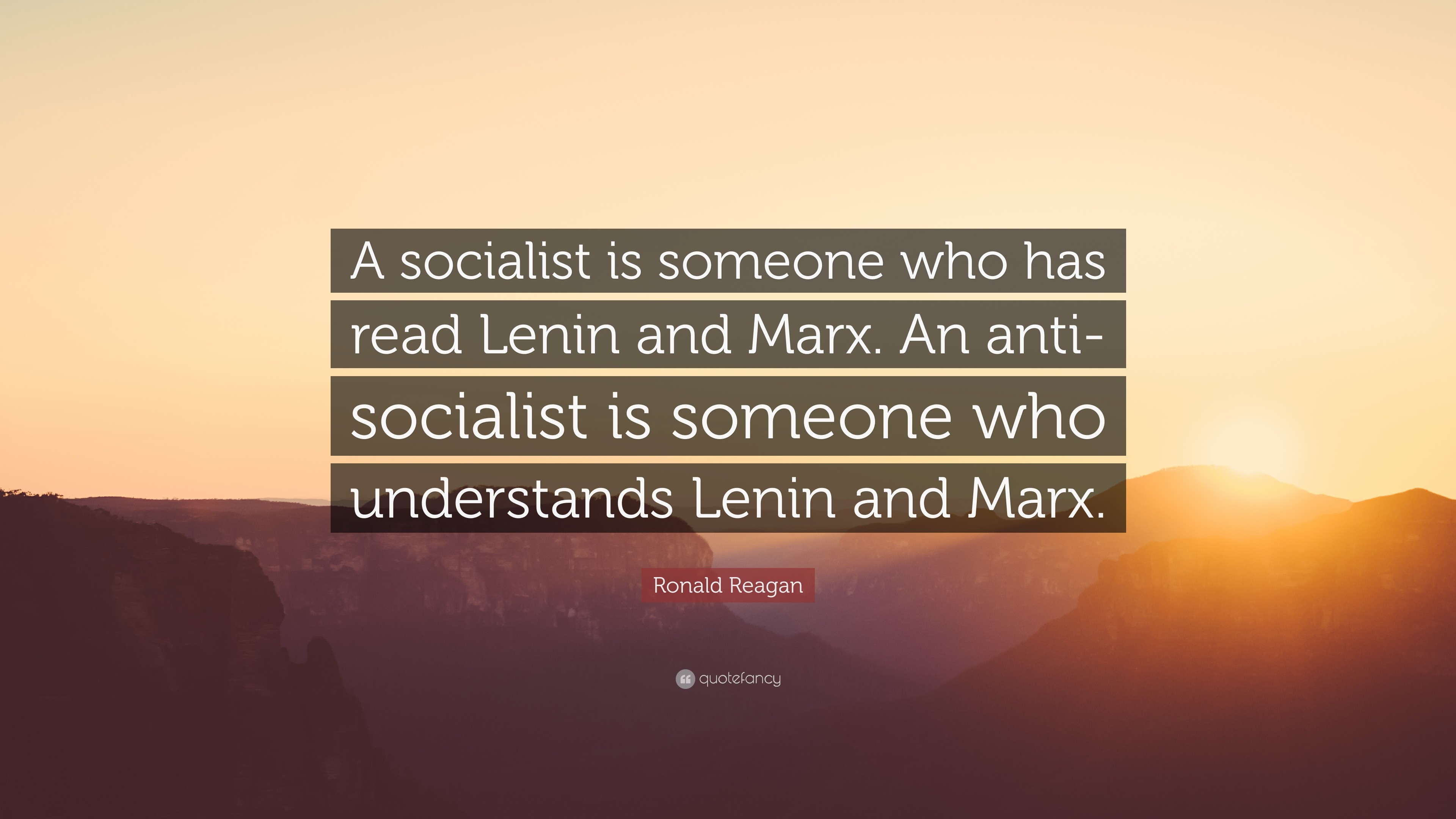 3840x2160 Ronald Reagan Quote: “A socialist is someone who has read Lenin and Marx.