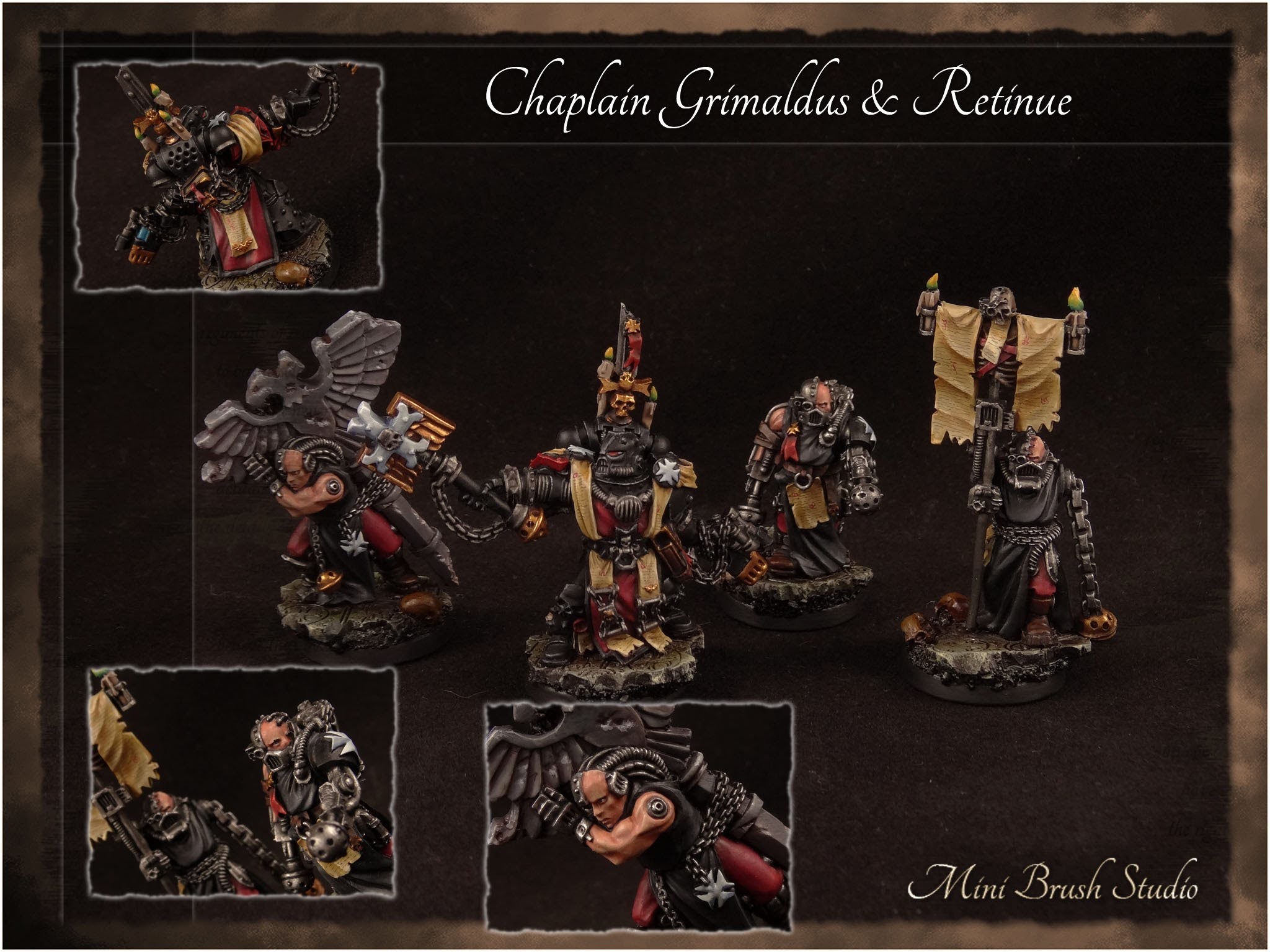 2048x1536 Warhammer 40k - Chaplain Grimaldus & Retinue ( Black Templars )