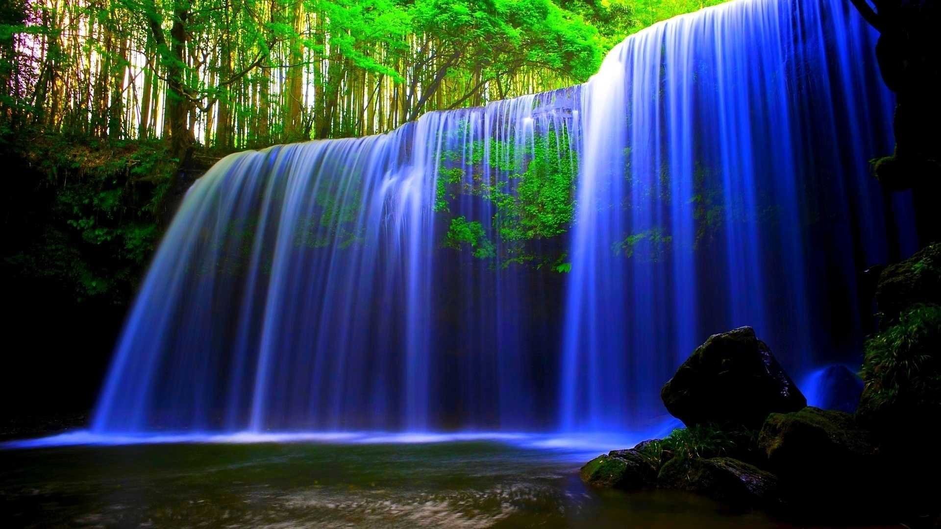 1920x1080 Landscape nature tree forest woods waterfall river wallpaper |  |  651654 | WallpaperUP