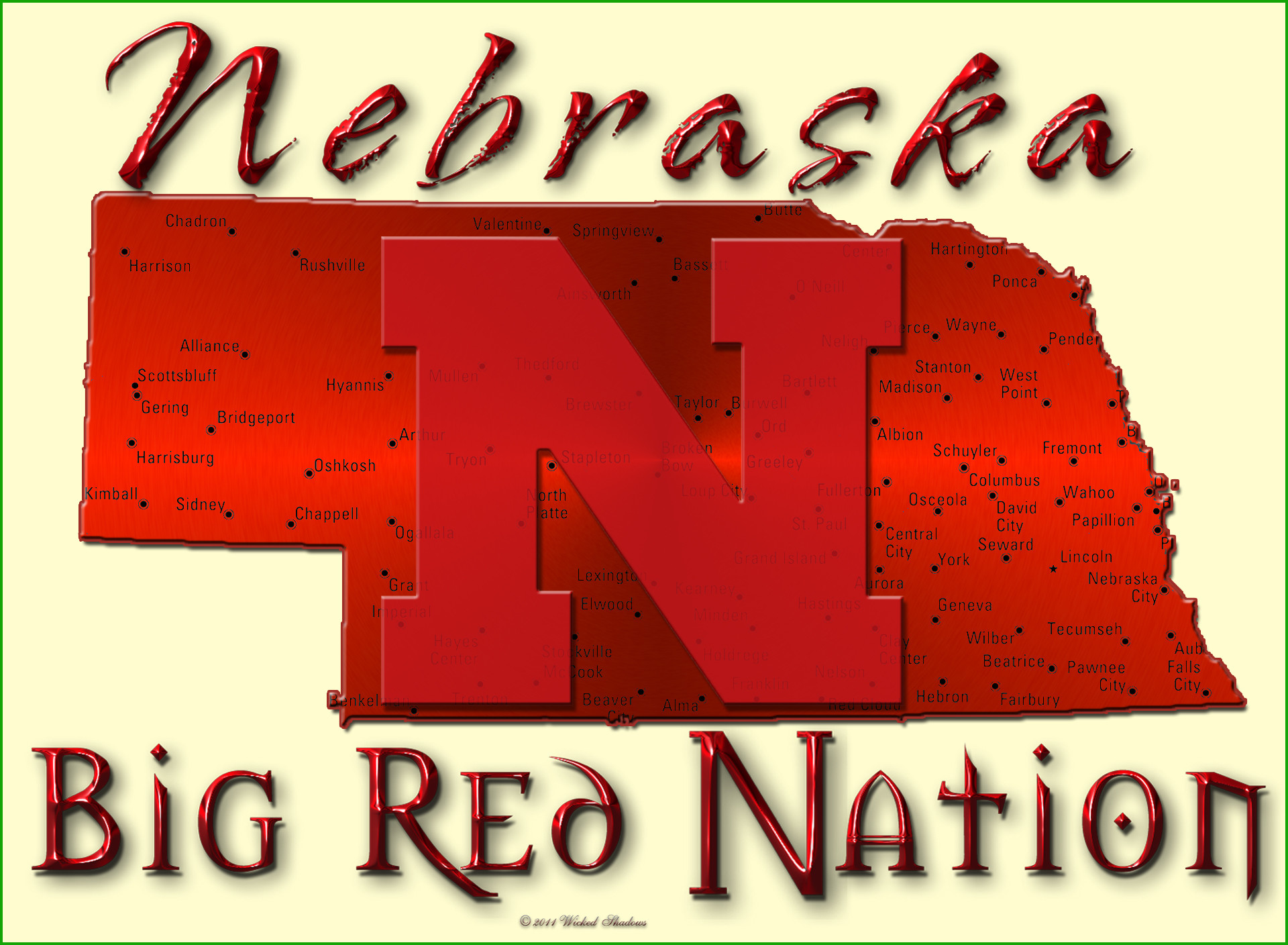 1920x1408 Nebraska cornhuskers Big Red Nation Cream Wallpaper