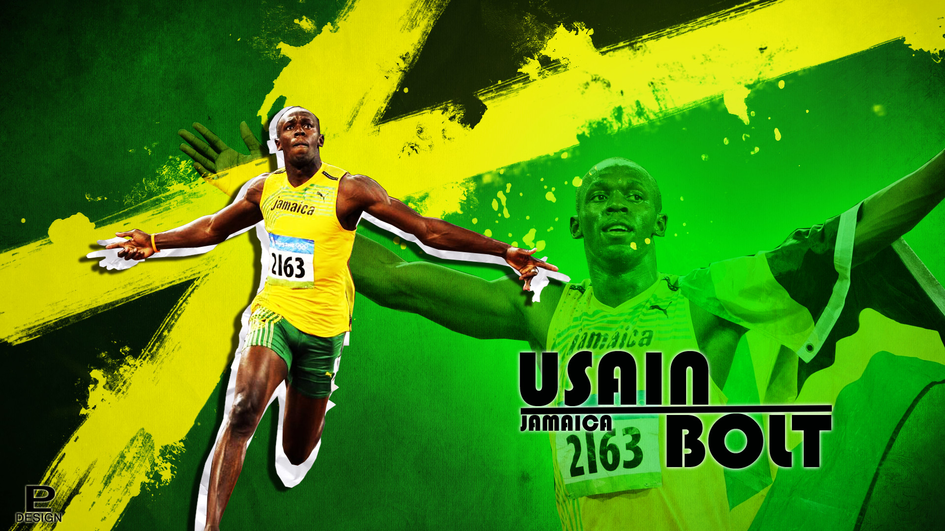 1920x1080 Usain Bolt Olympic Athlete Men's Track and Field Photo Poster
