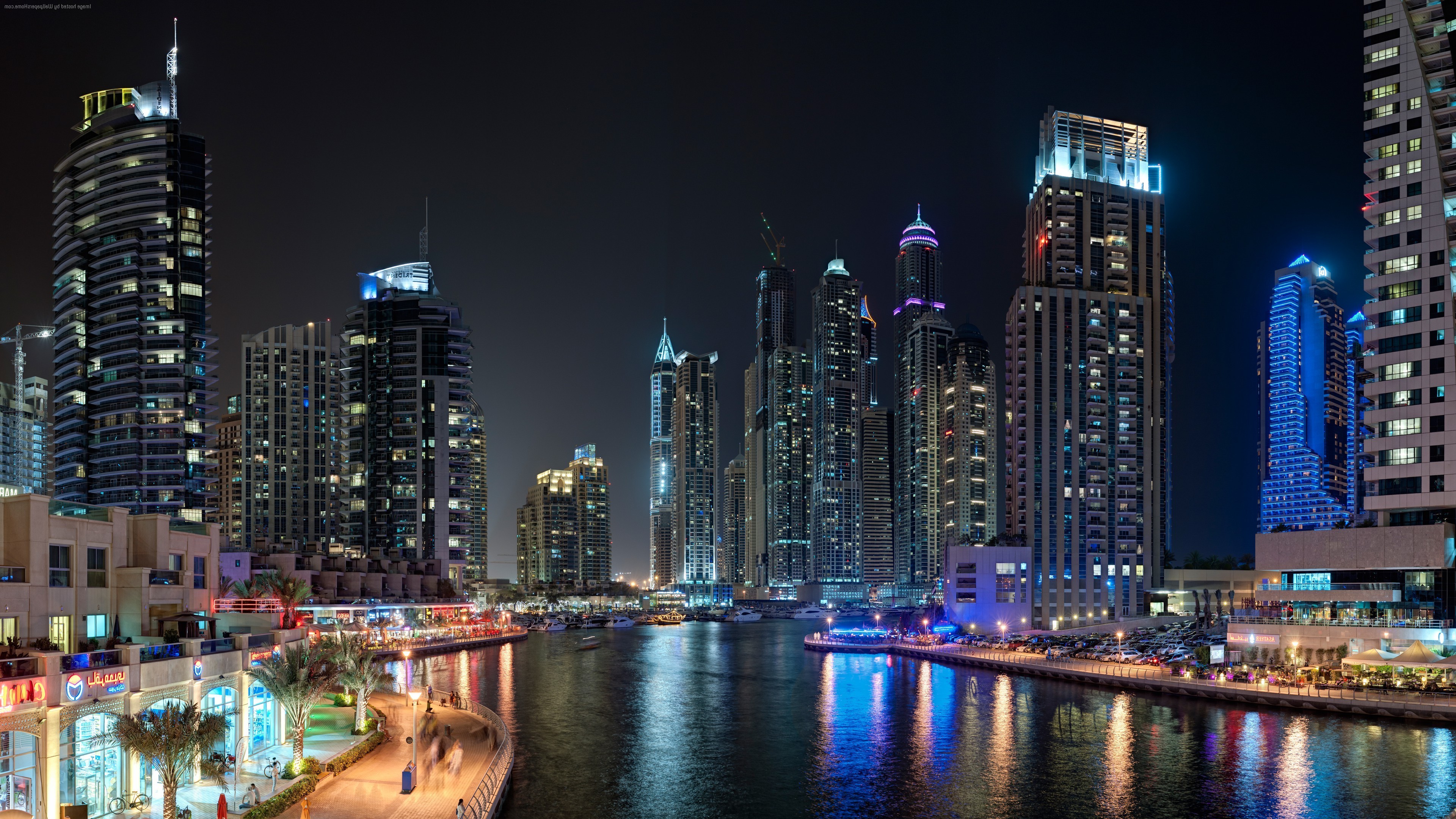 3840x2160 landscape, Dubai, City, Night Wallpapers HD / Desktop and Mobile Backgrounds