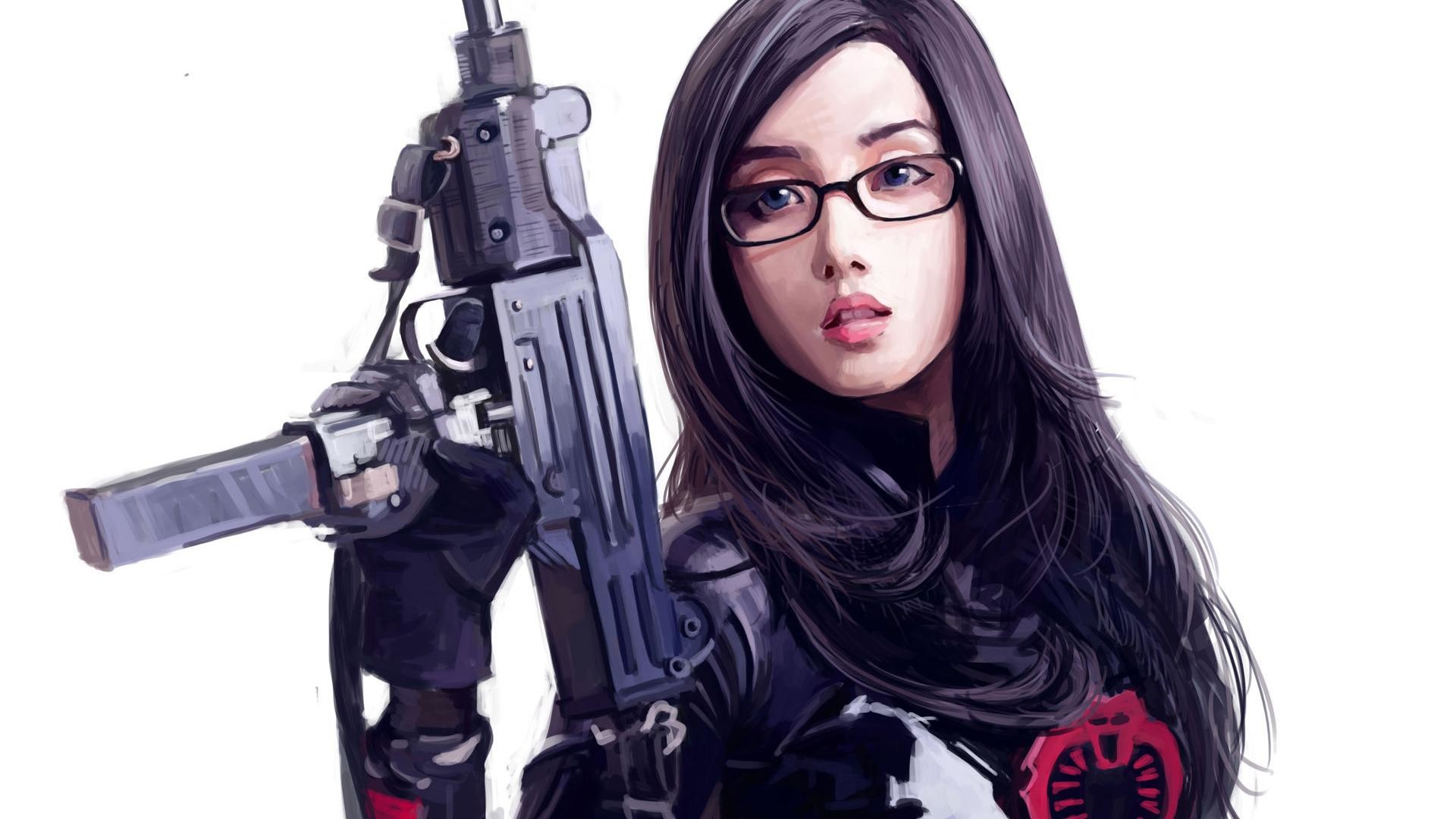 1920x1080 Girls With Guns HD Wallpapers Cute Expression