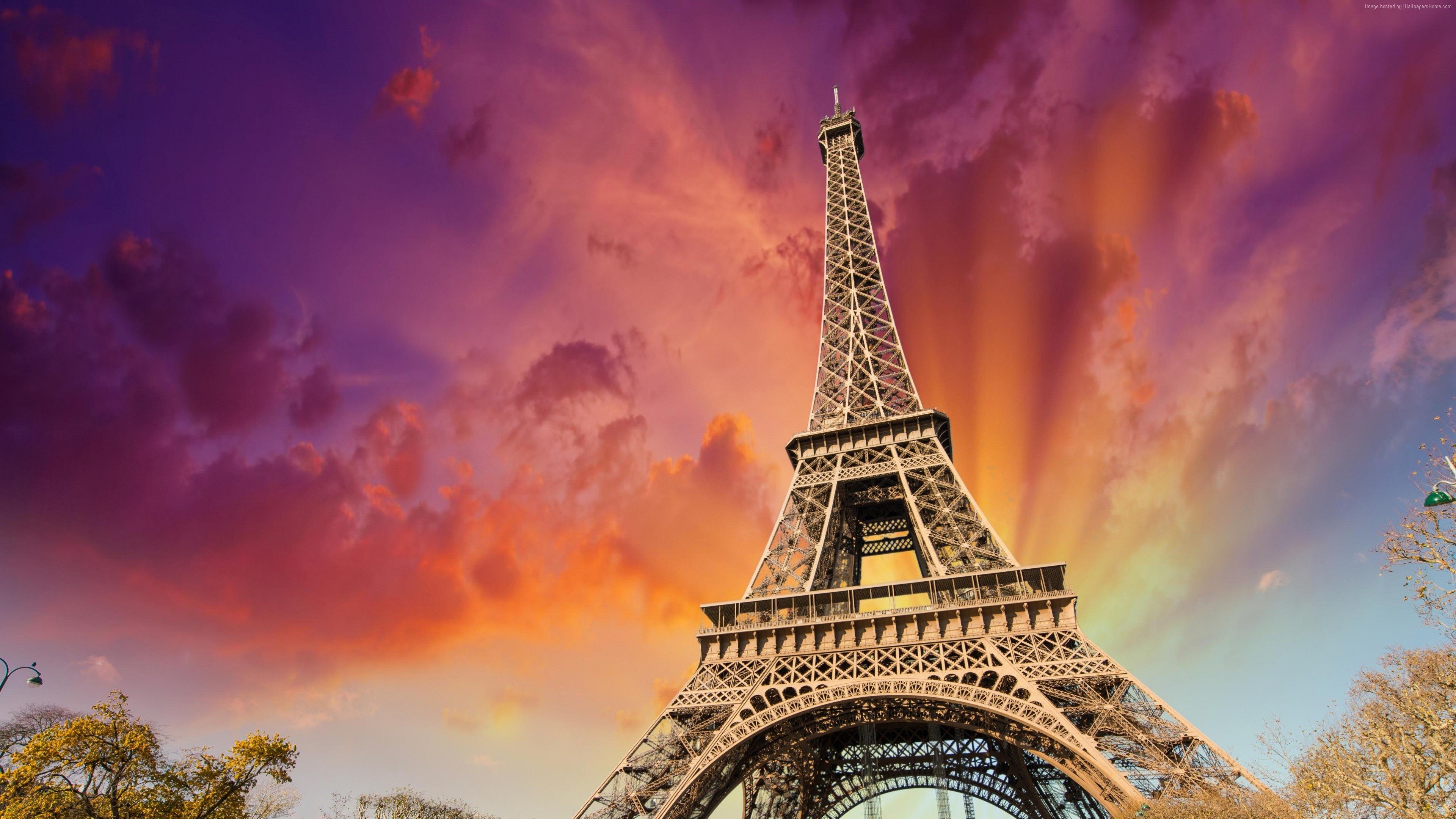 3840x2160 Eiffel Tower Paris Night Fireworks wallpaper x