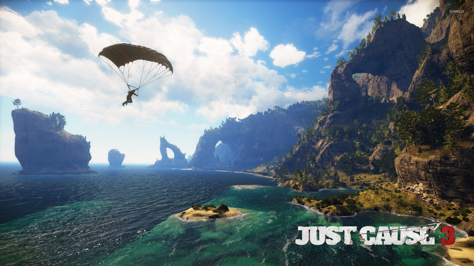 1920x1080 Parachuting over the sea - Just Cause 3 wallpaper  jpg