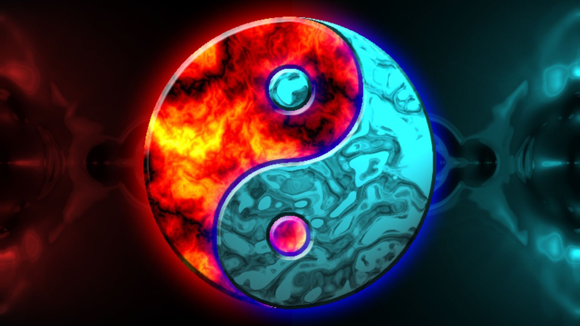 1920x1080 Red blue yin yang awesome